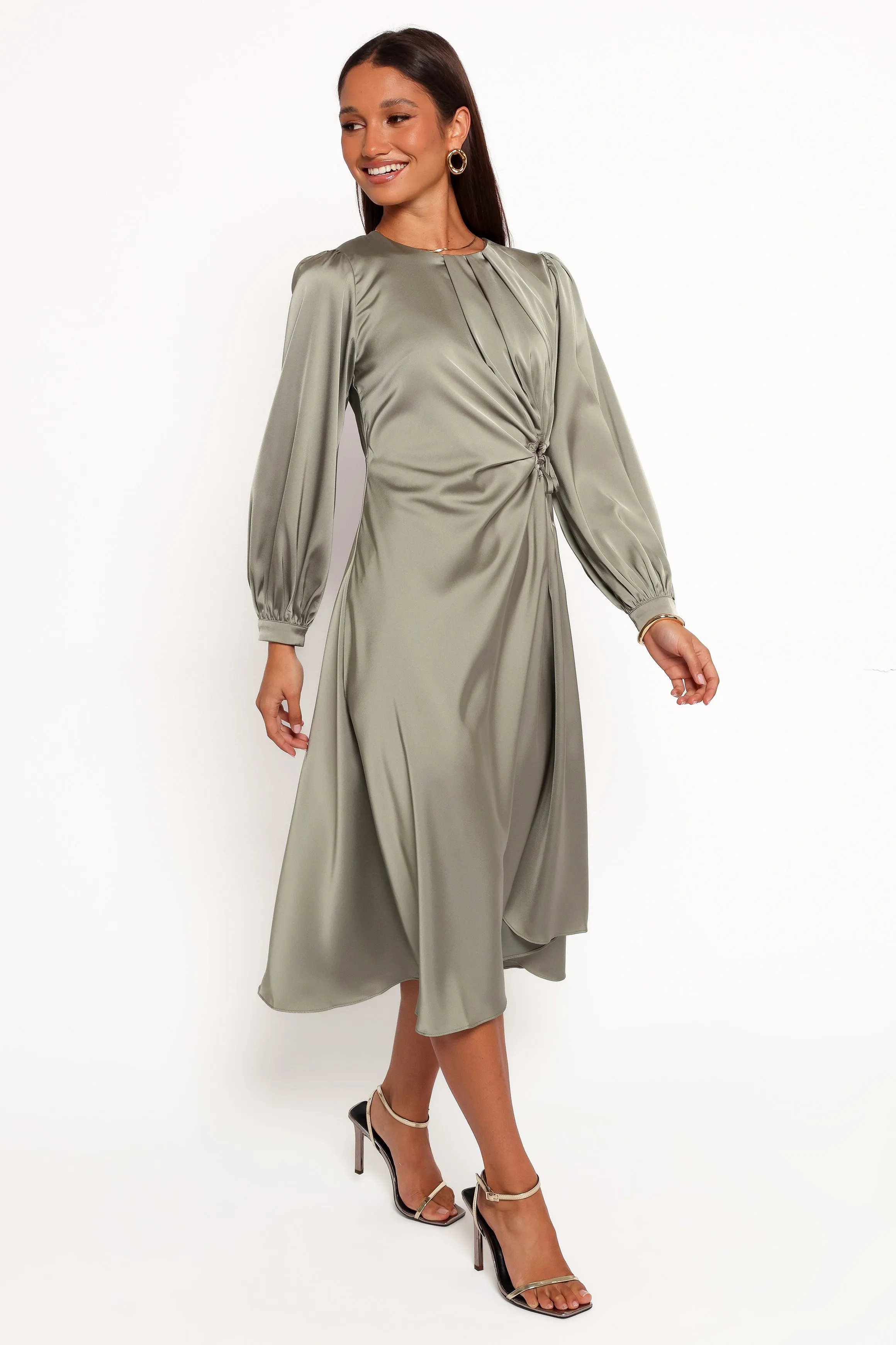 Windsor Long Sleeve Maxi Dress - Olive sold by Petal & Pup product image thumbnail 5