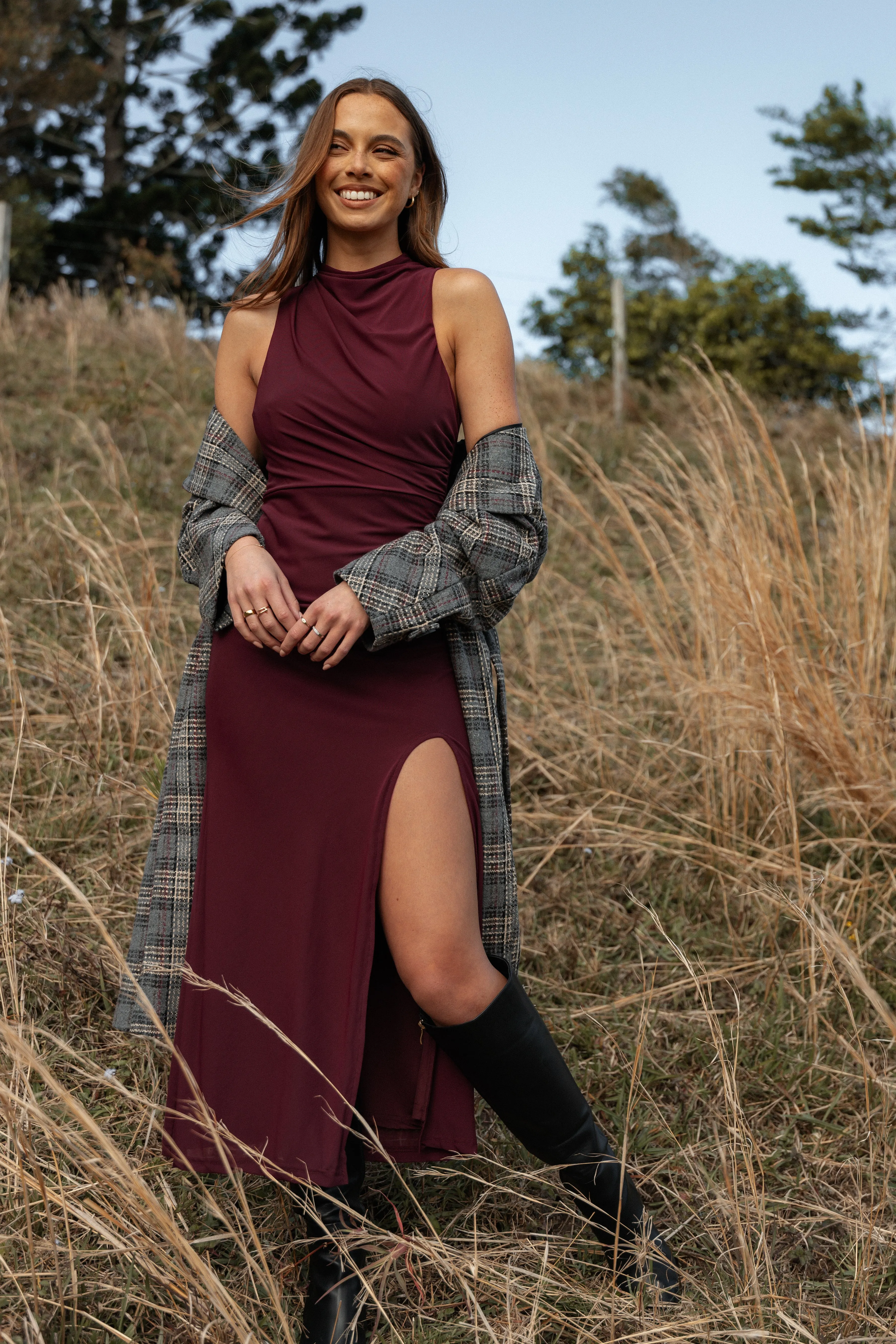 Hayven Maxi Dress - Plum sold by Petal & Pup