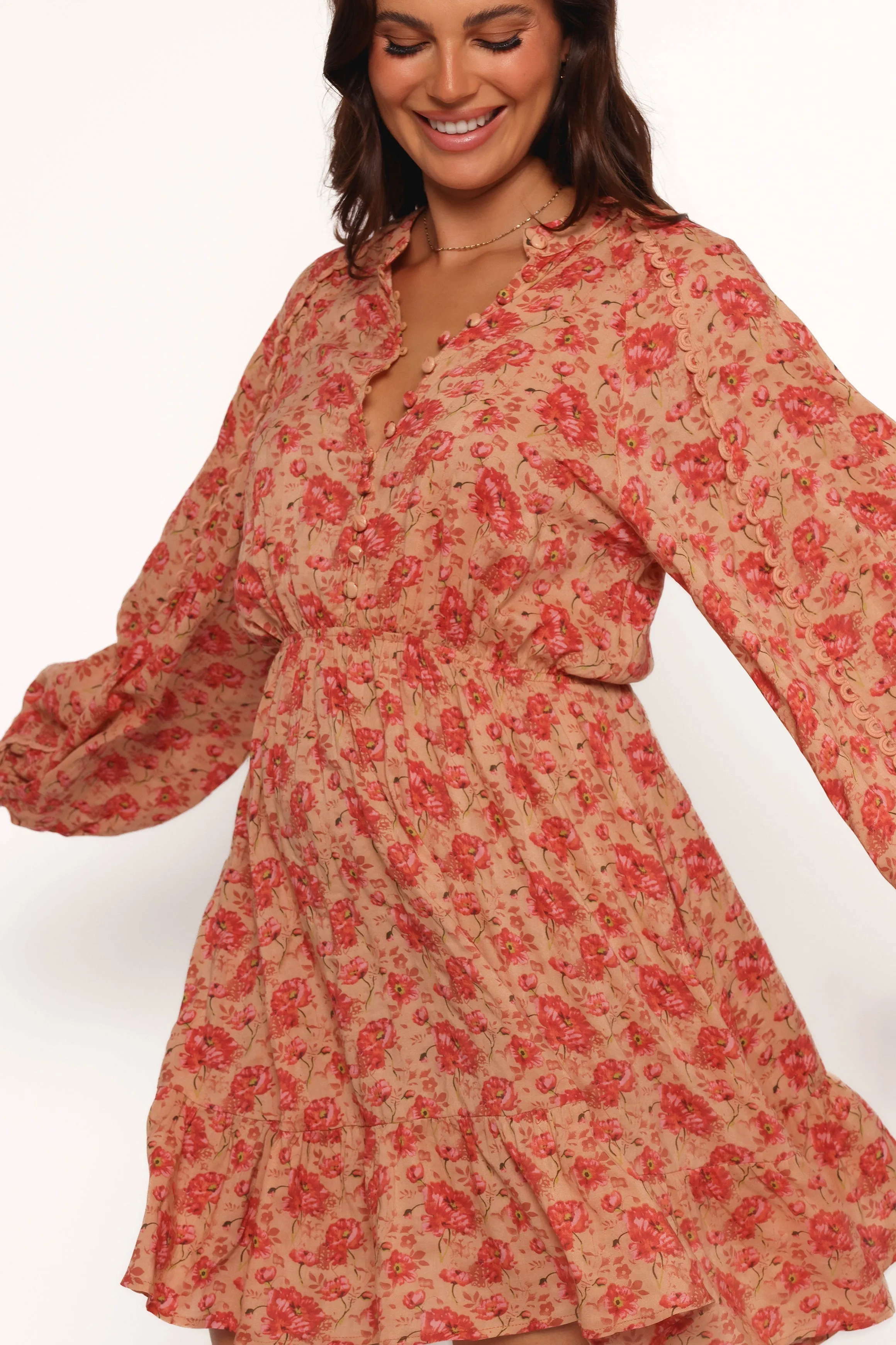 Marti Mini Dress - Tan Floral sold by Petal & Pup product image thumbnail 2