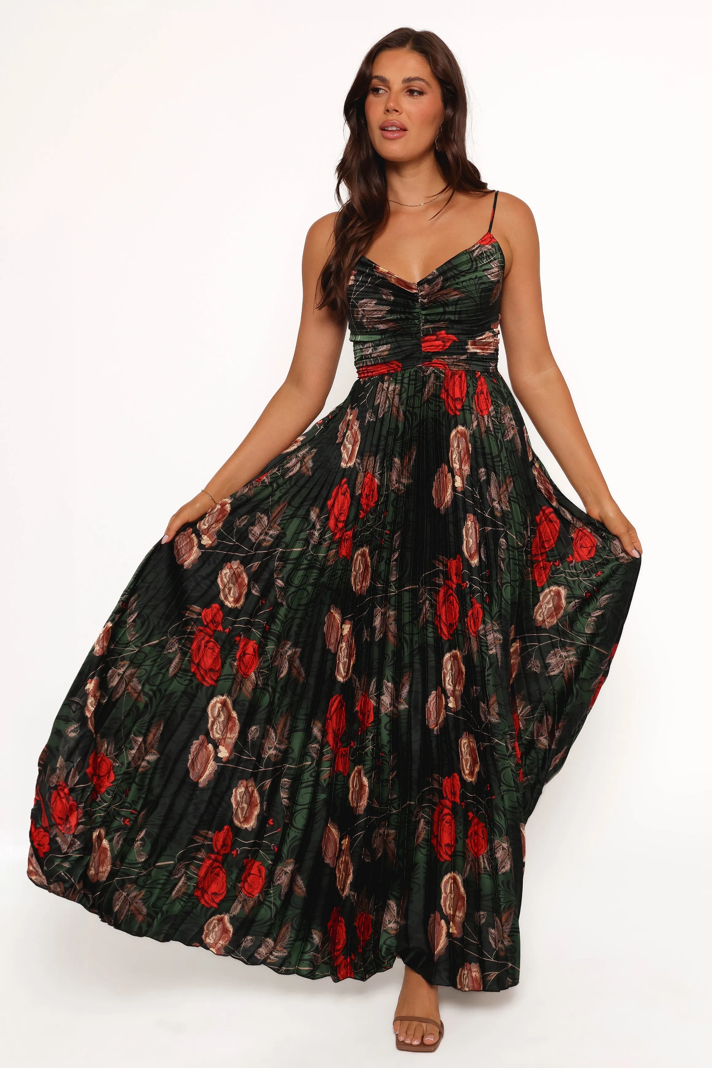 Naira Pleated Maxi Dress - Green Floral sold by Petal & Pup product image thumbnail 2