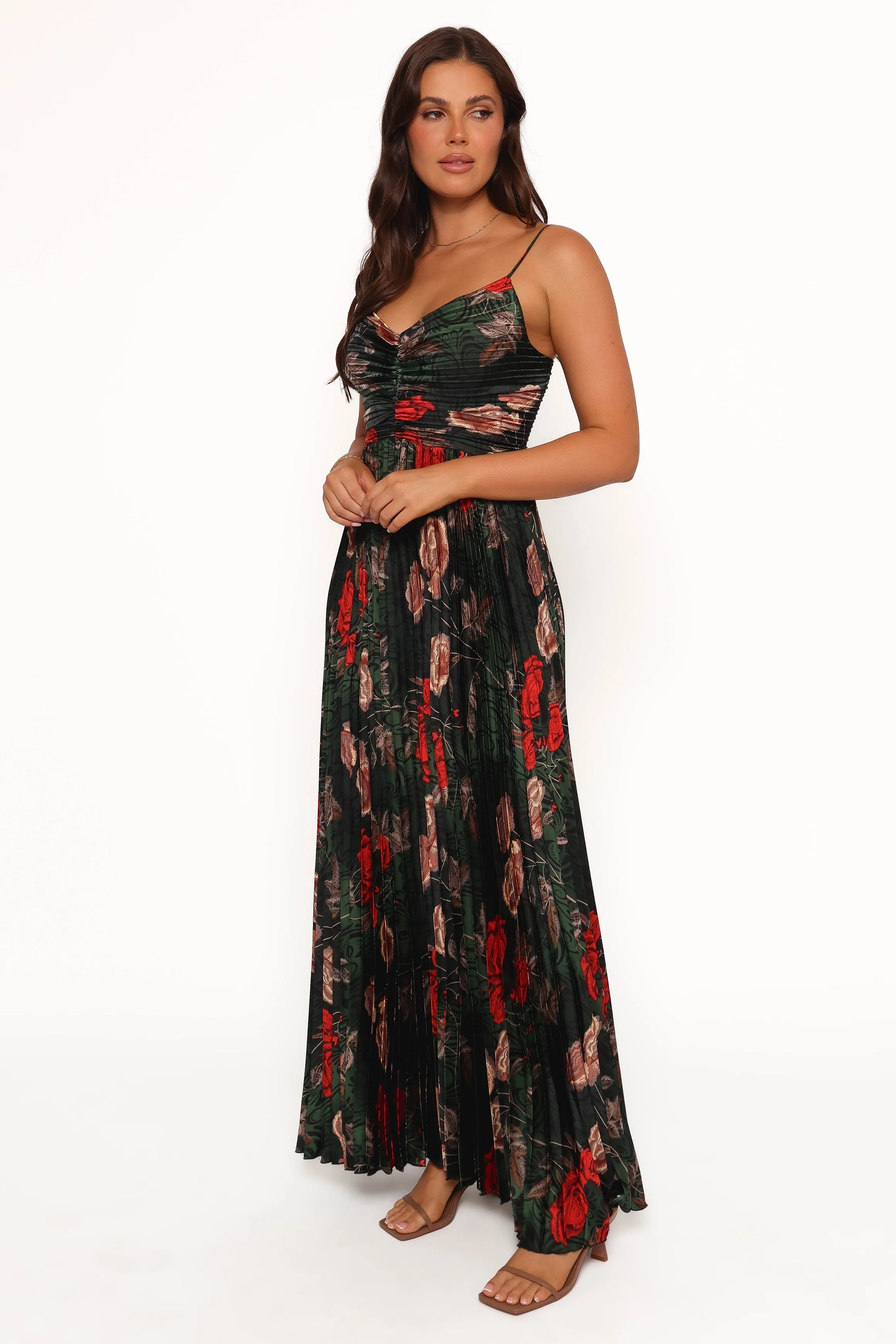 Naira Pleated Maxi Dress - Green Floral sold by Petal & Pup product image thumbnail 3
