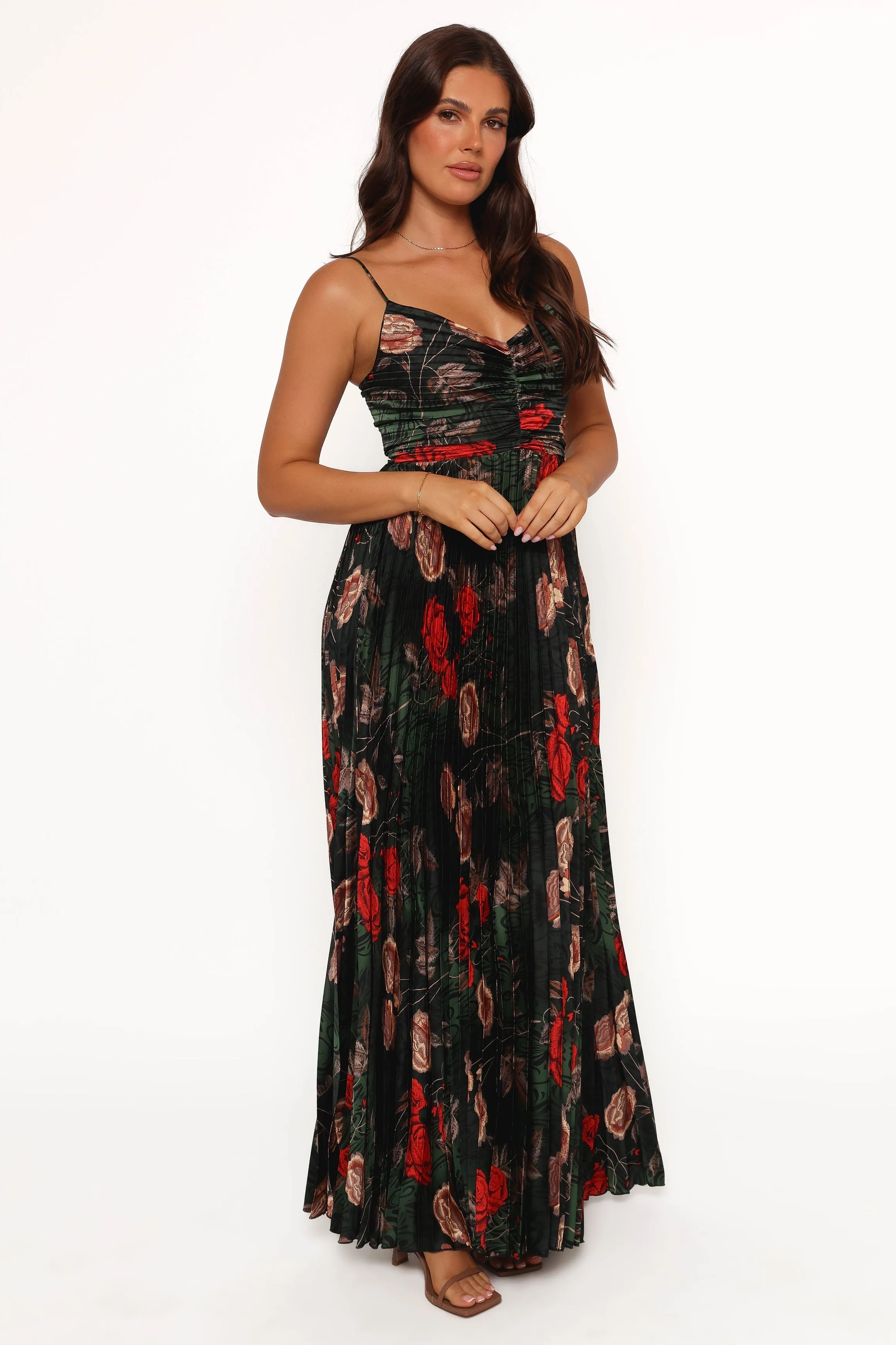 Naira Pleated Maxi Dress - Green Floral sold by Petal & Pup product image thumbnail 5