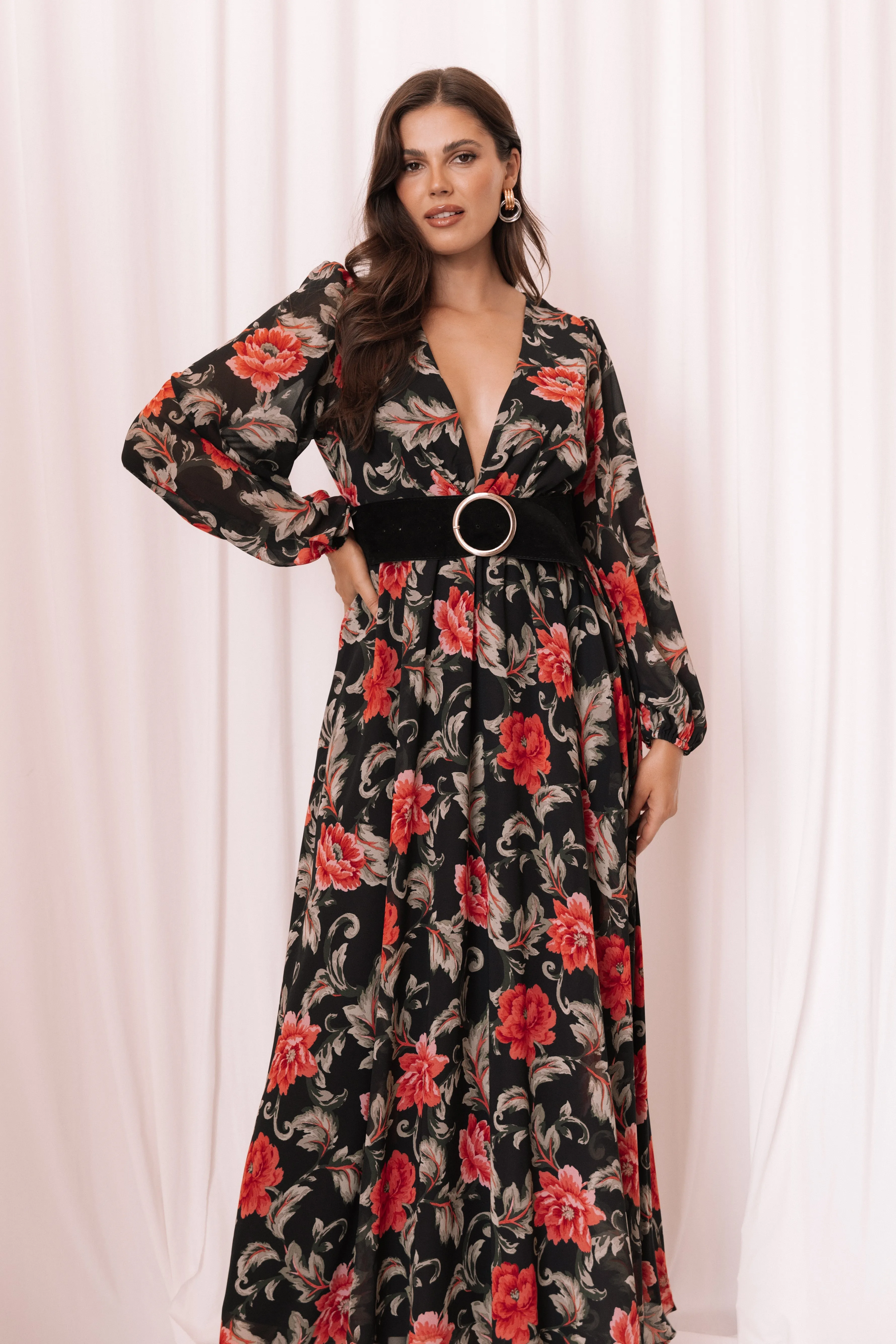 Anisa Maxi Dress - Black Floral sold by Petal & Pup product image thumbnail 2