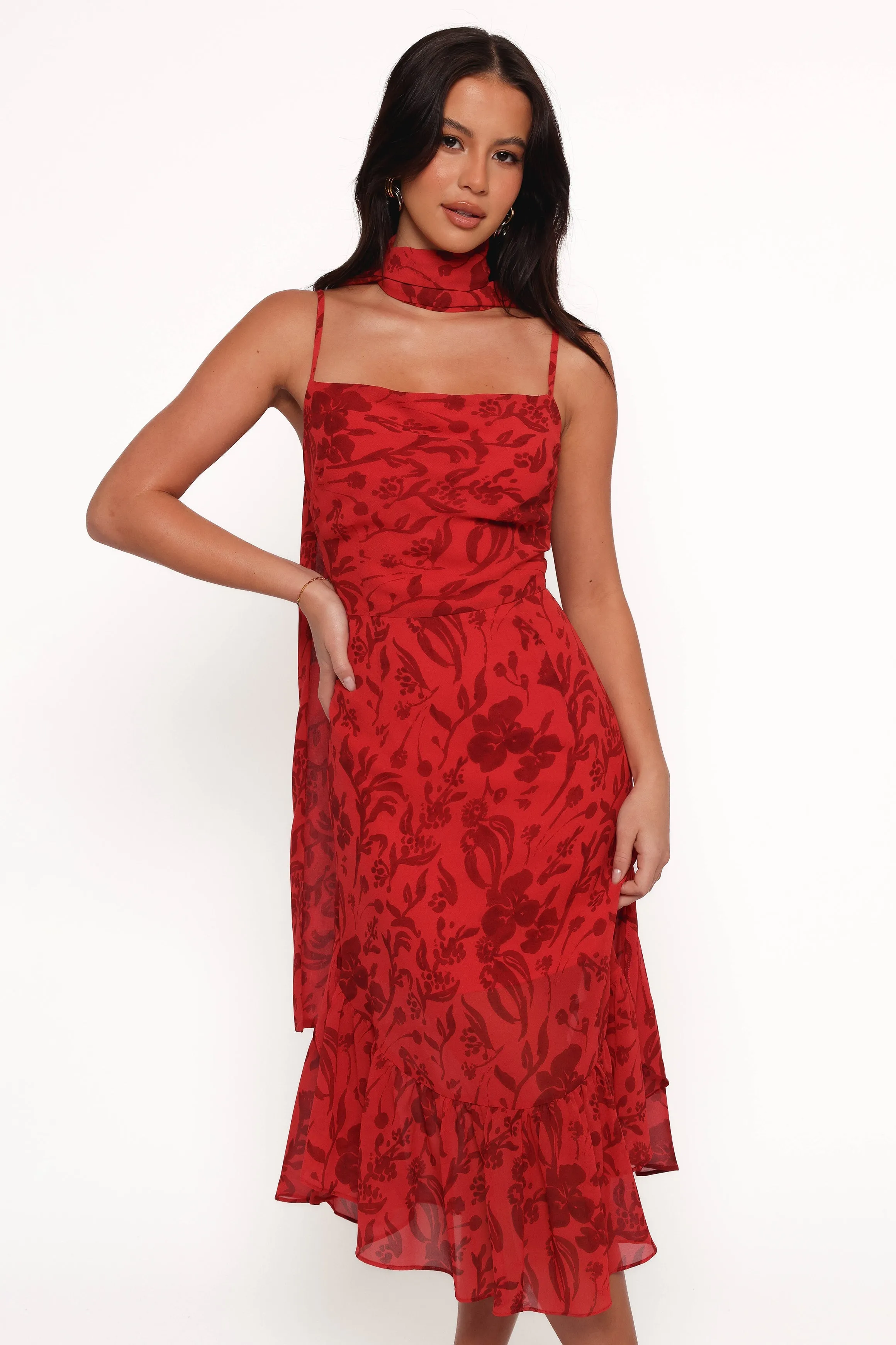 Francesca Midi Dress - Red Floral sold by Petal & Pup product image thumbnail 3