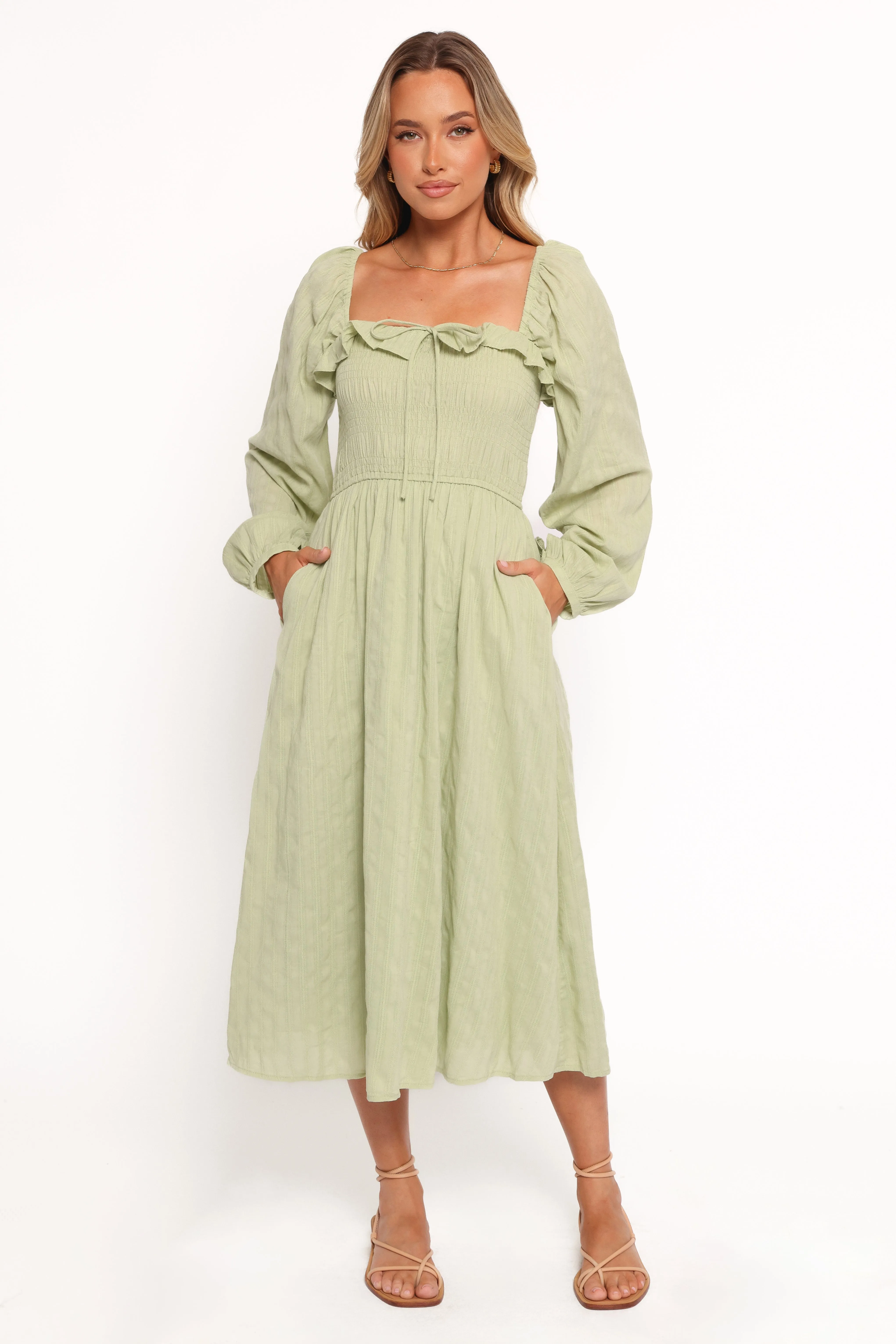 Ophelia Midi Dress - Olive sold by Petal & Pup product image thumbnail 2