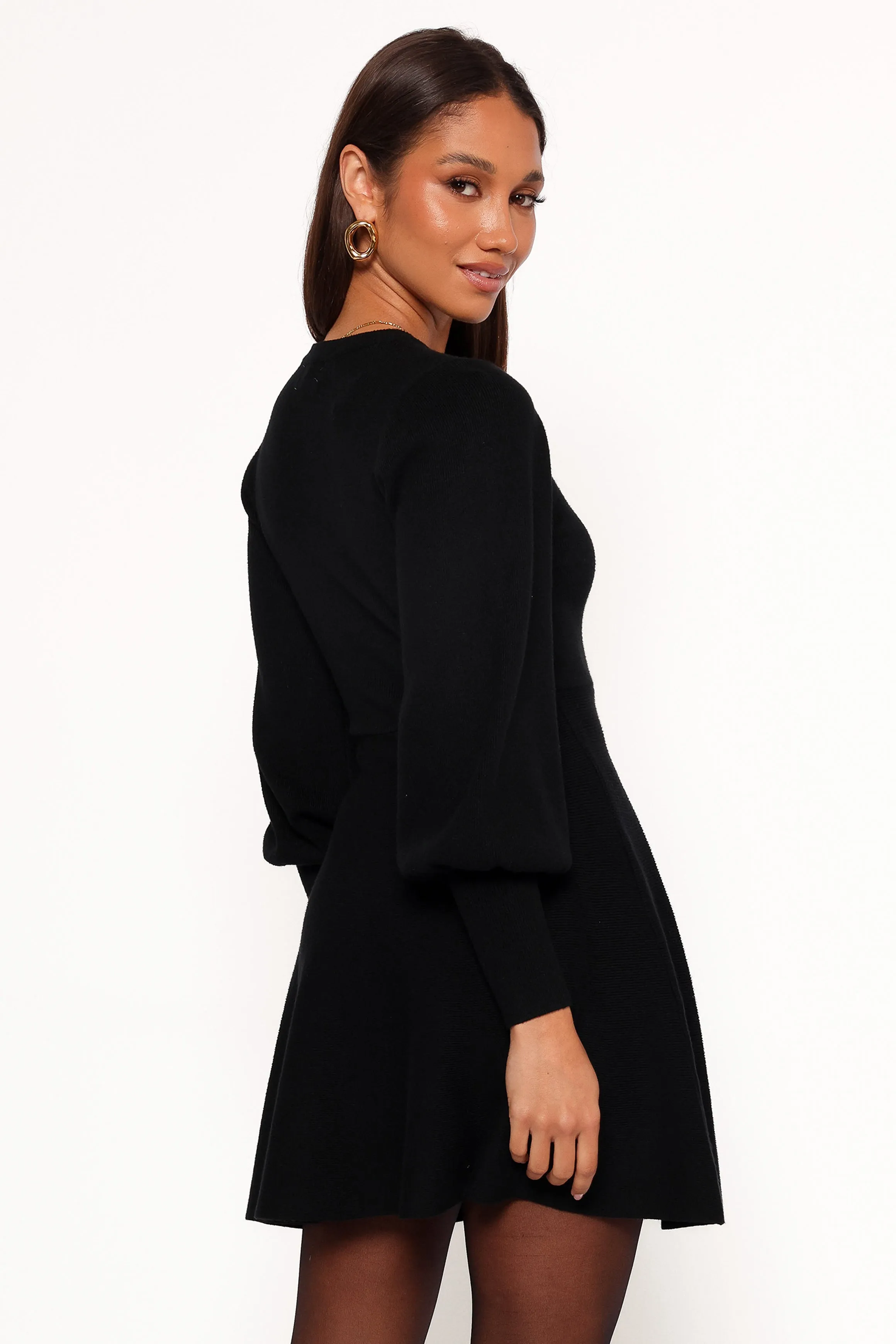 Gigi Long Sleeve Mini Dress - Black sold by Petal & Pup product image thumbnail 4