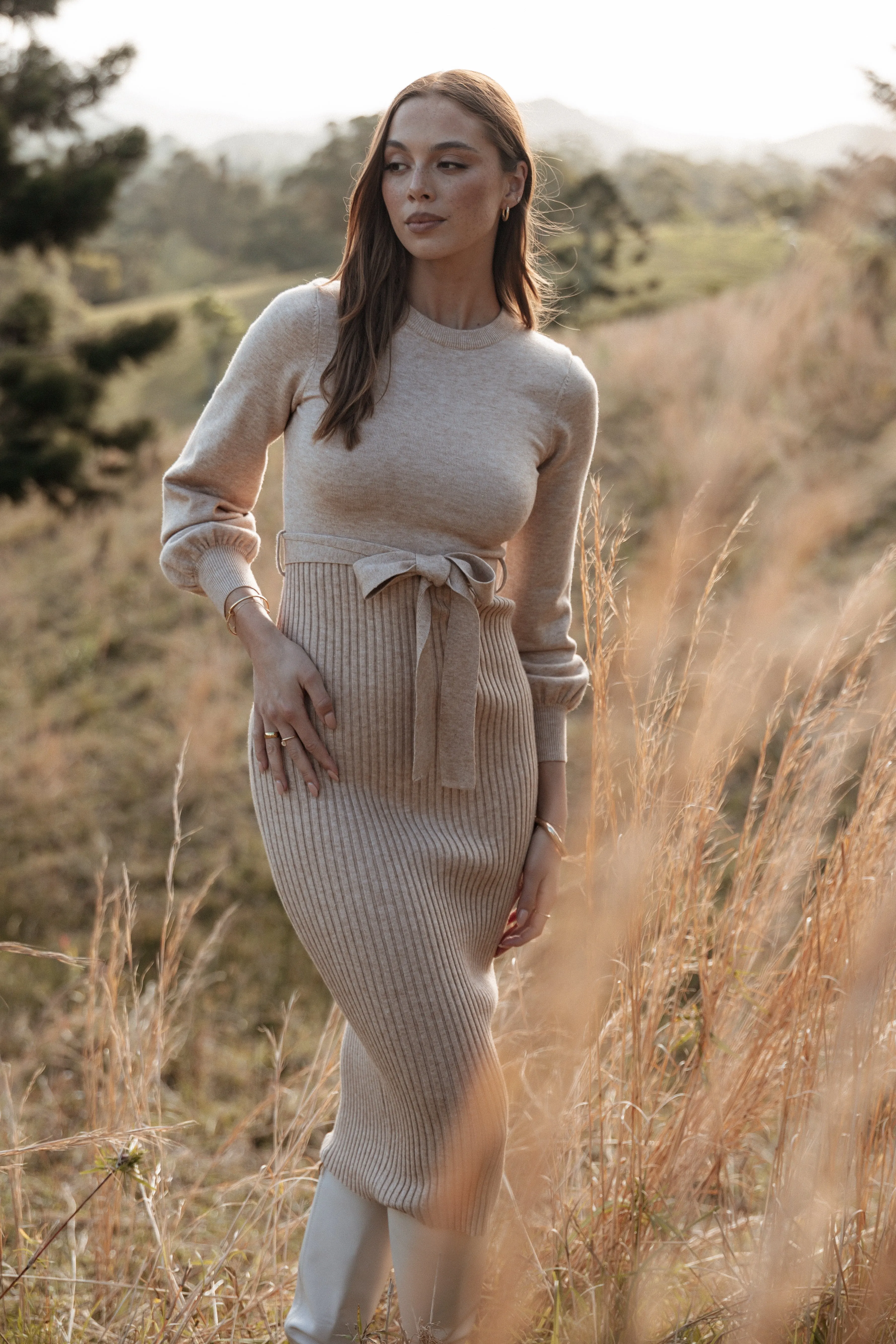 Helena Dress - Beige sold by Petal & Pup