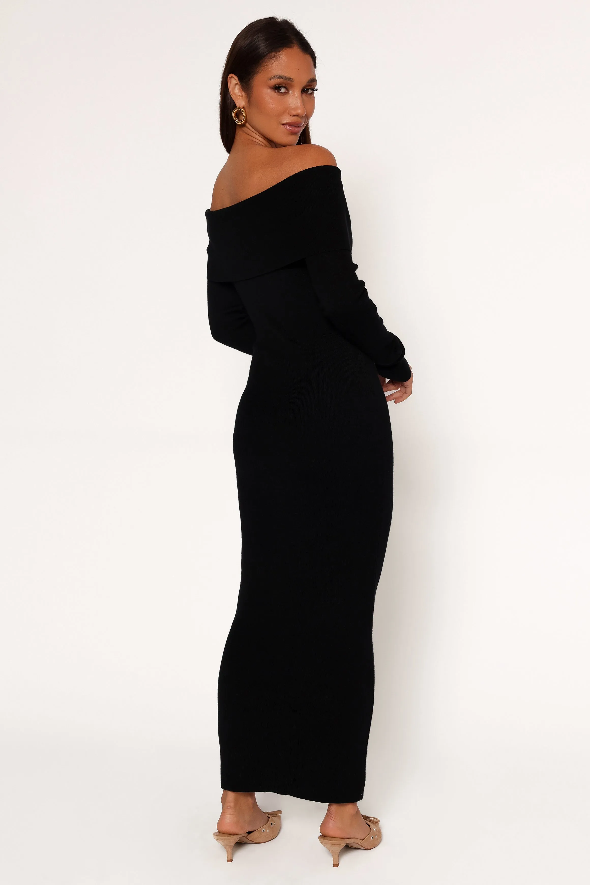 Archie Off the Shoulder Midi Dress - Black sold by Petal & Pup product image thumbnail 3