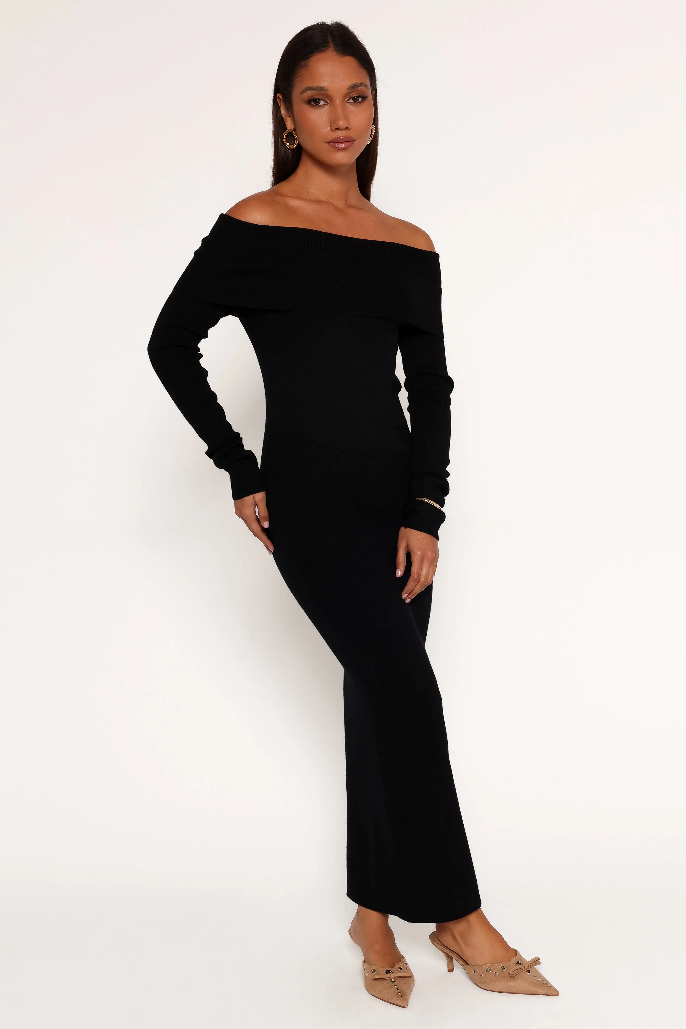 Archie Off the Shoulder Midi Dress - Black sold by Petal & Pup product image thumbnail 4