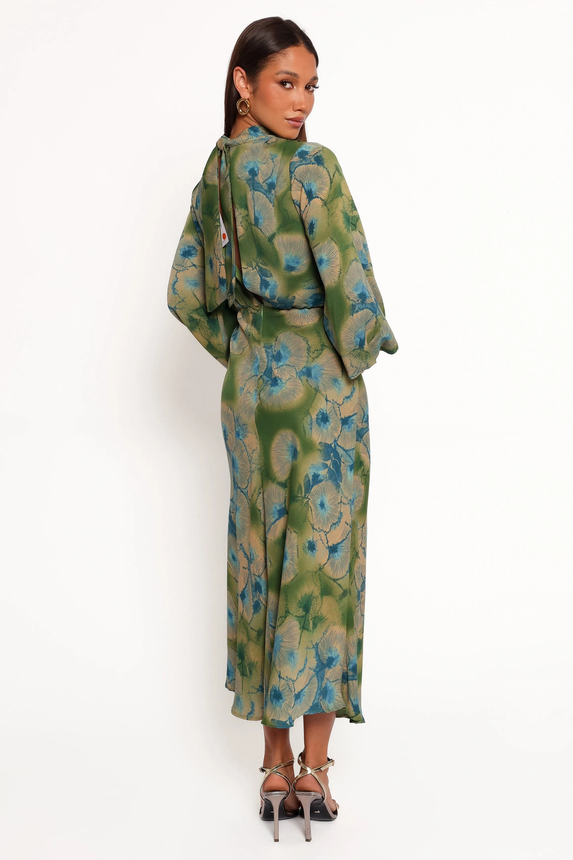 Perrie Long Sleeve Midi Dress - Green sold by Petal & Pup product image thumbnail 4