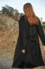 Kloss Tie Front Long Coat - Black sold by Petal & Pup