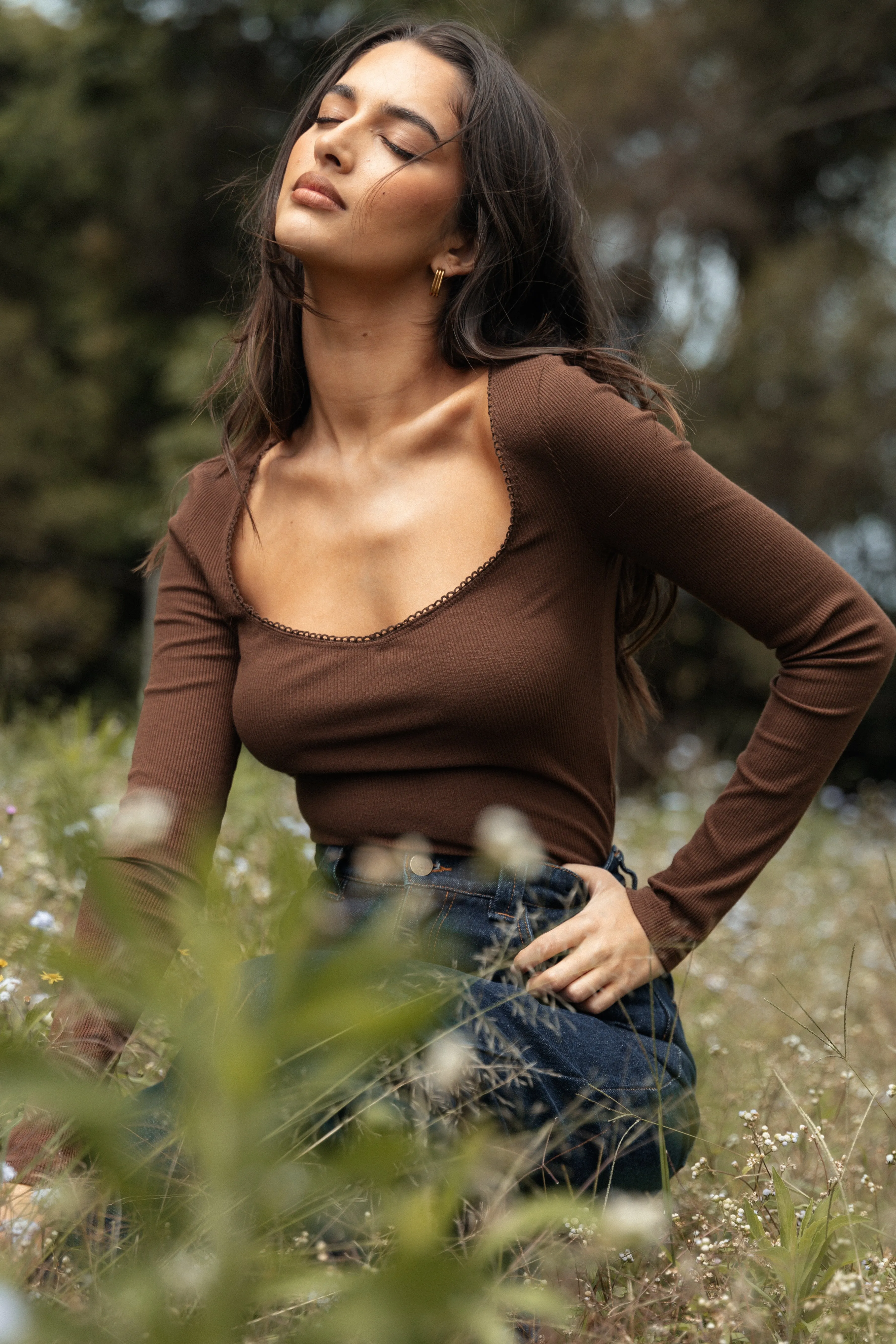 Verona Knit Top - Brown sold by Petal & Pup