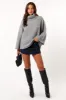 Bindy Cowlneck Knit Sweater - Grey Marle sold by Petal & Pup