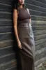 Colby Midi Skirt - Brown sold by Petal & Pup