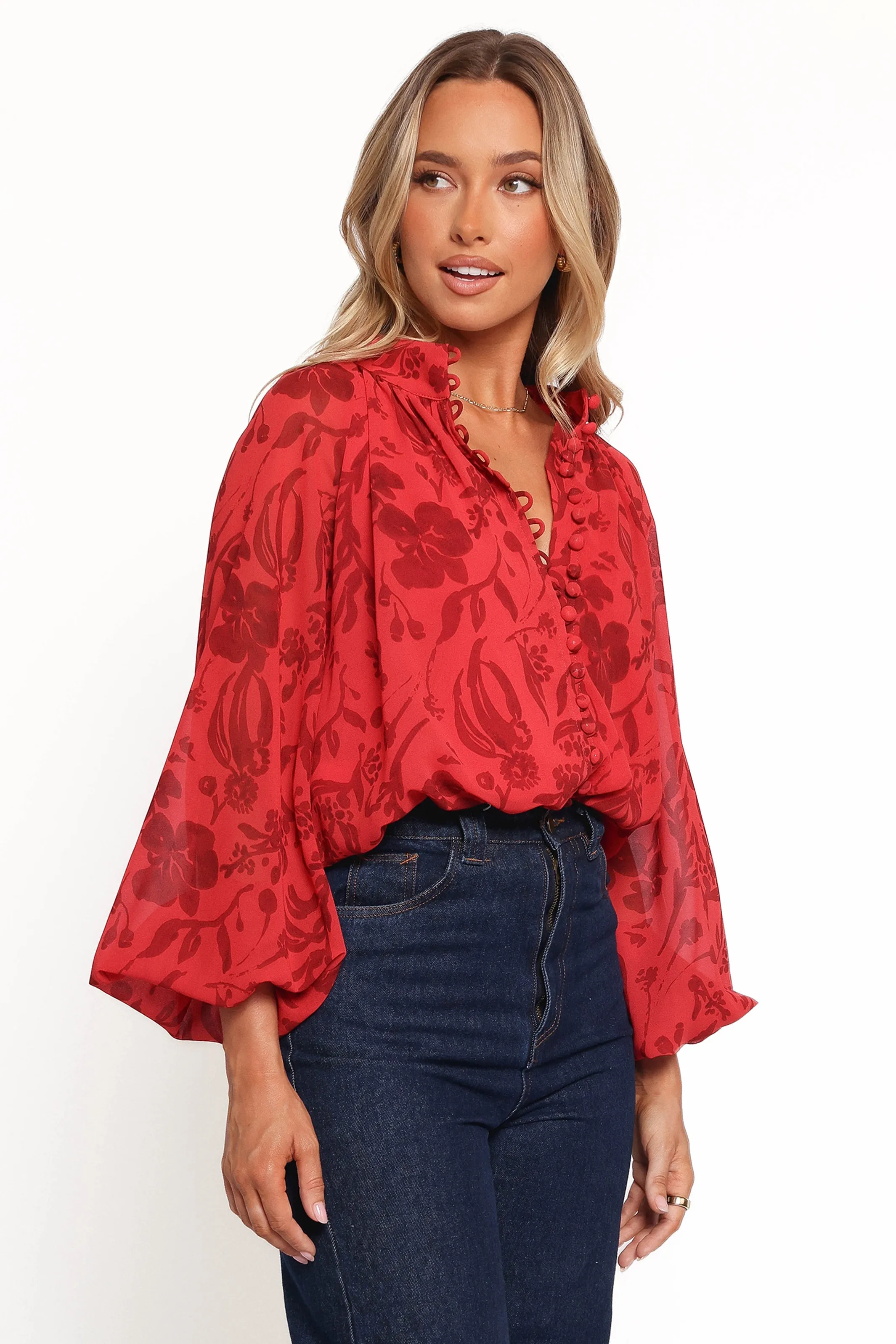 Marni Top - Red Floral sold by Petal & Pup product image thumbnail 4