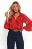 Marni Top - Red Floral sold by Petal & Pup