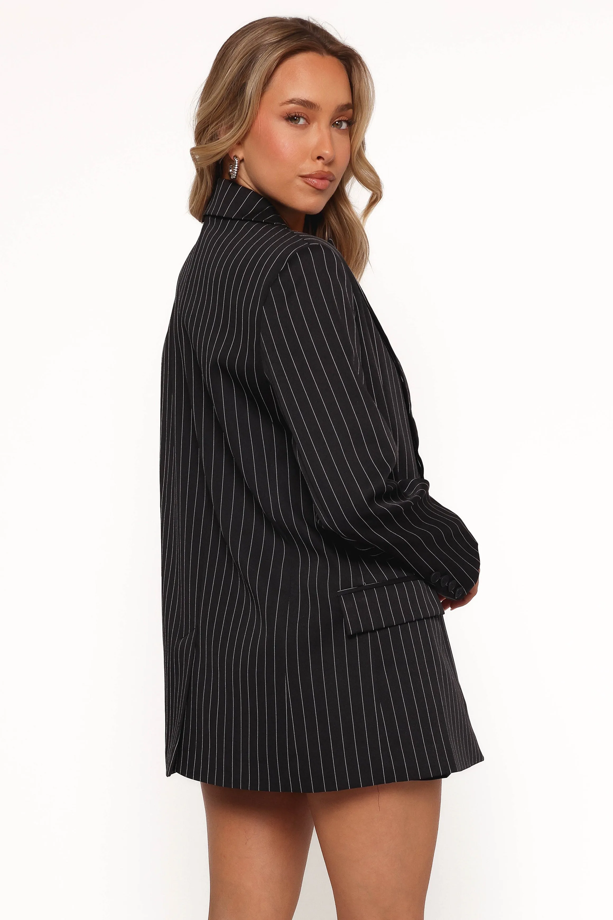 Livia Striped Blazer - Black sold by Petal & Pup product image thumbnail 4