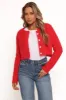 Tavan Crop Button Front Cardigan - Red sold by Petal & Pup