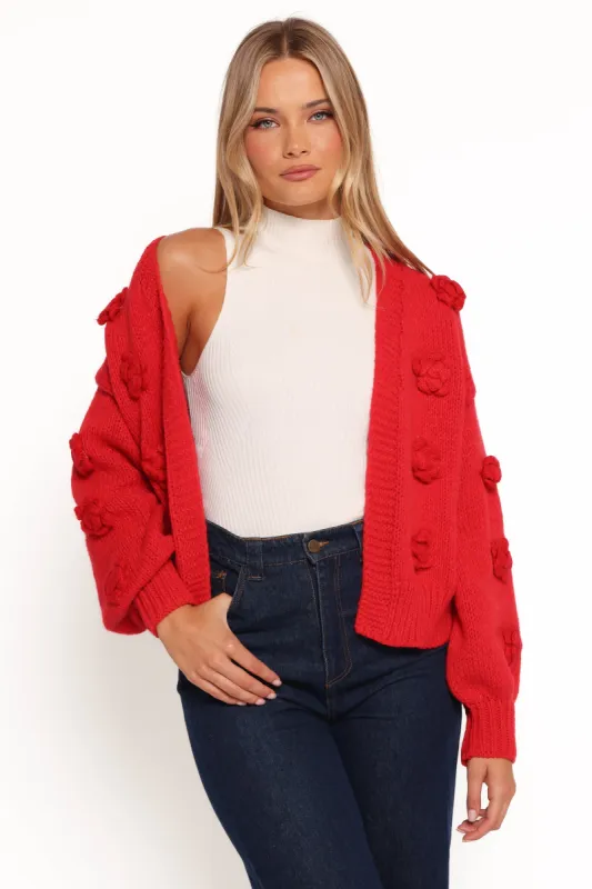Doralee Rose Cardigan - Red sold by Petal & Pup
