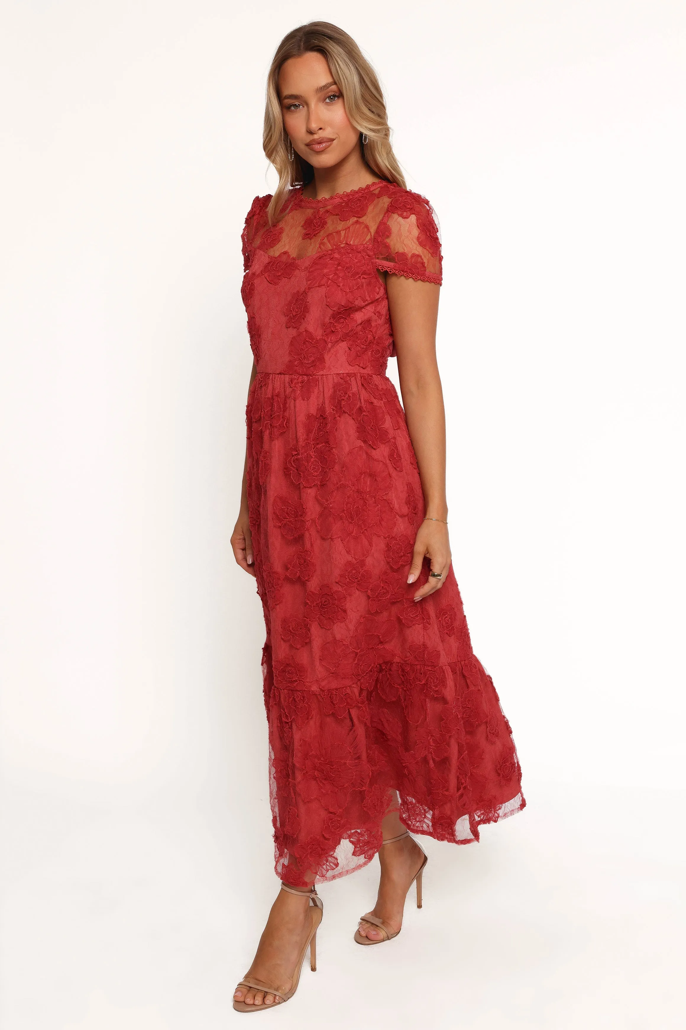 Abbey Midi Dress - Wine sold by Petal & Pup product image thumbnail 4