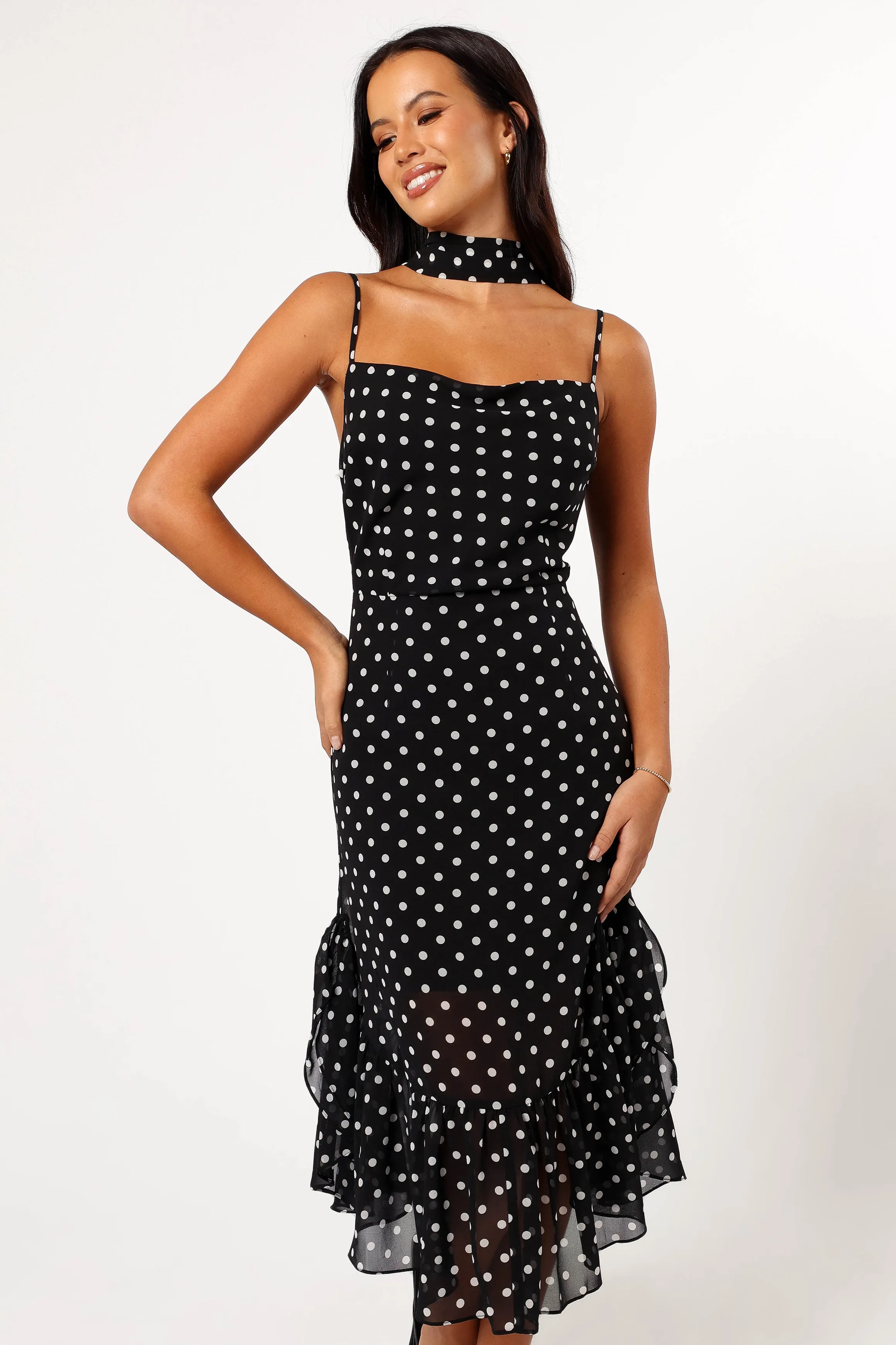 Francesca Midi Dress - Black Polka Dot sold by Petal & Pup product image thumbnail 3