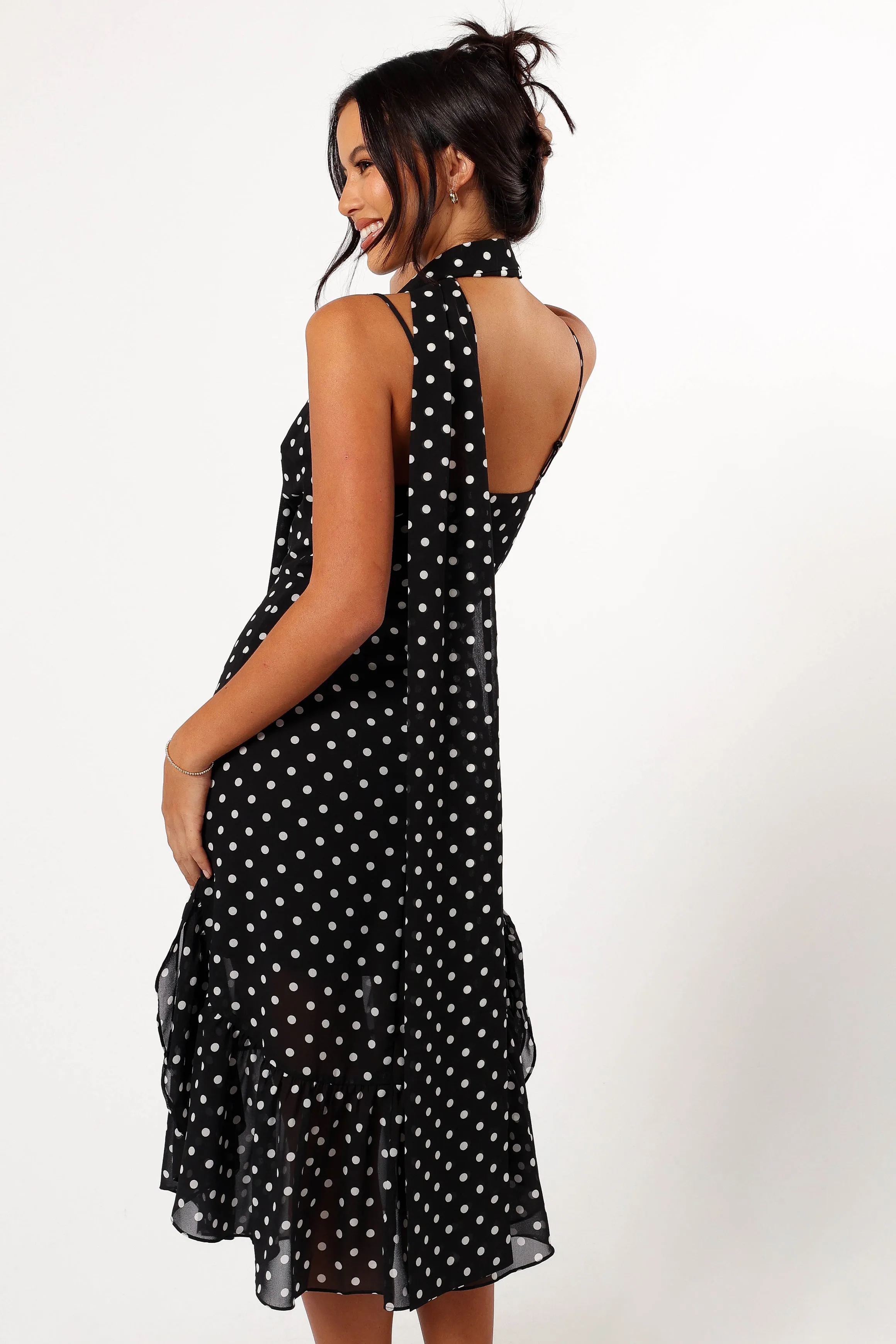 Francesca Midi Dress - Black Polka Dot sold by Petal & Pup product image thumbnail 5