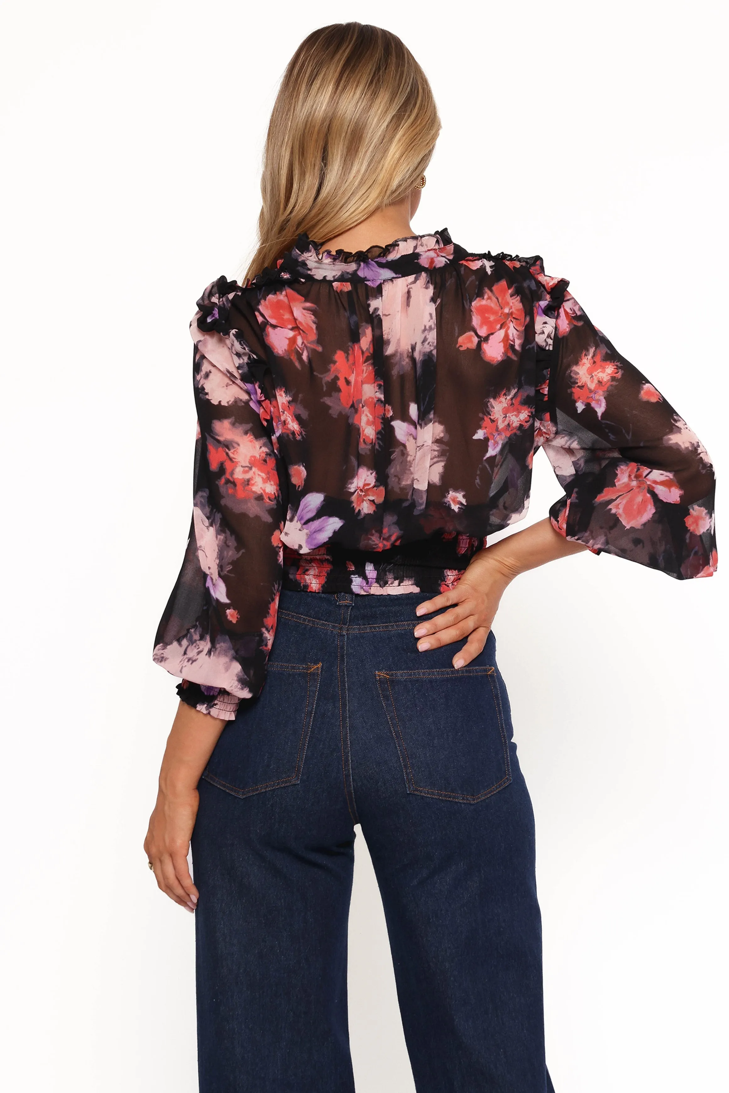 Cody Top - Black Blurred Floral sold by Petal & Pup product image thumbnail 4