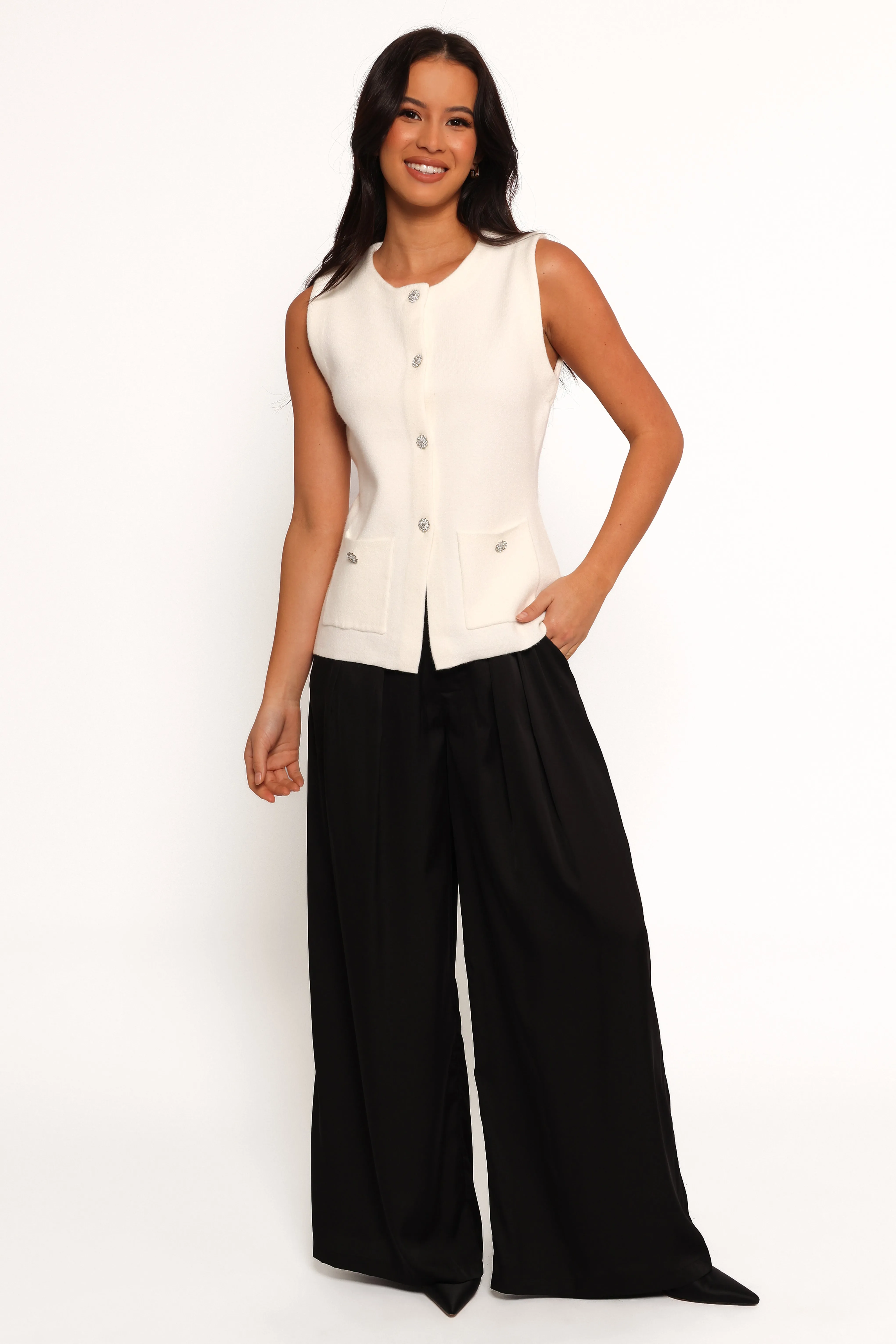 Andrea Knit Vest Top - Cream sold by Petal & Pup product image thumbnail 2