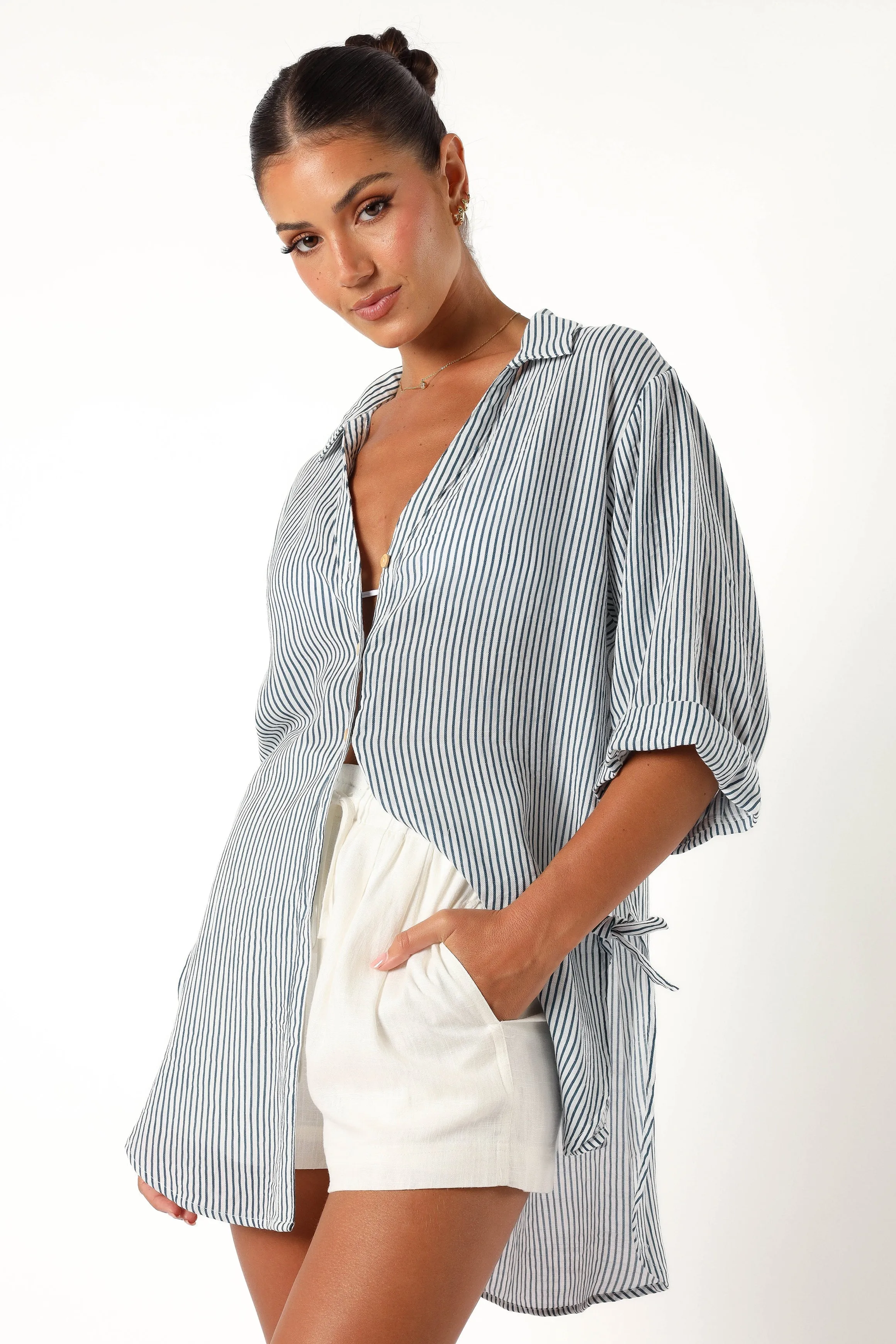 Wren Oversized Shirt - Navy sold by Petal & Pup product image thumbnail 2