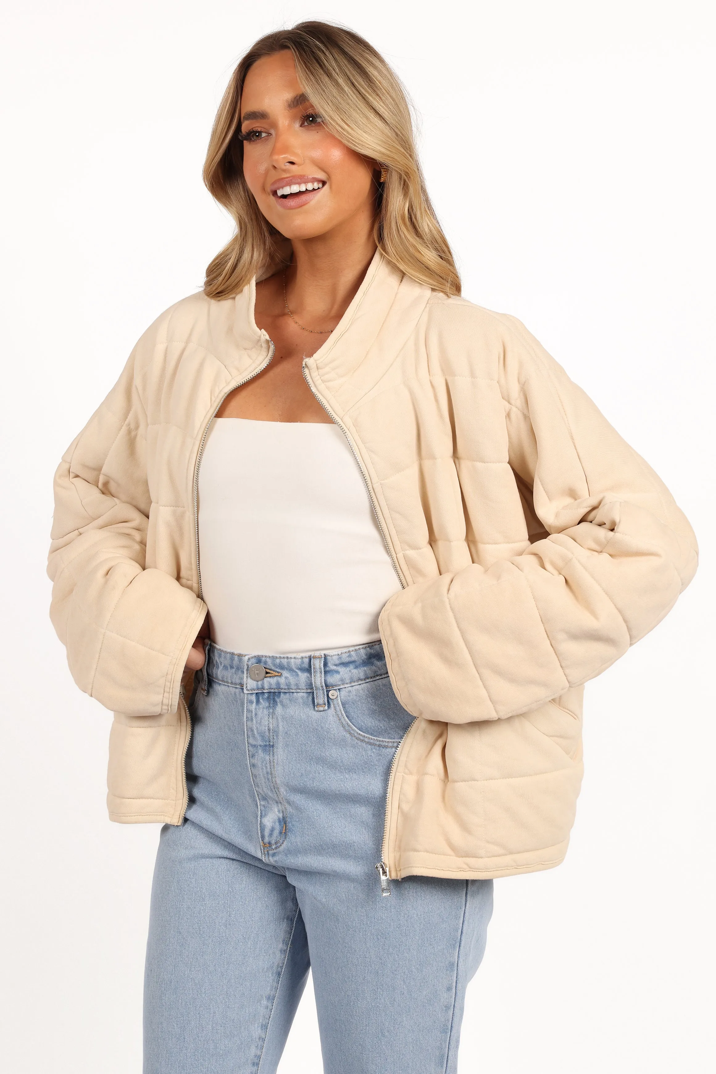 Alegra Quilted Jacket - Cream sold by Petal & Pup product image thumbnail 3