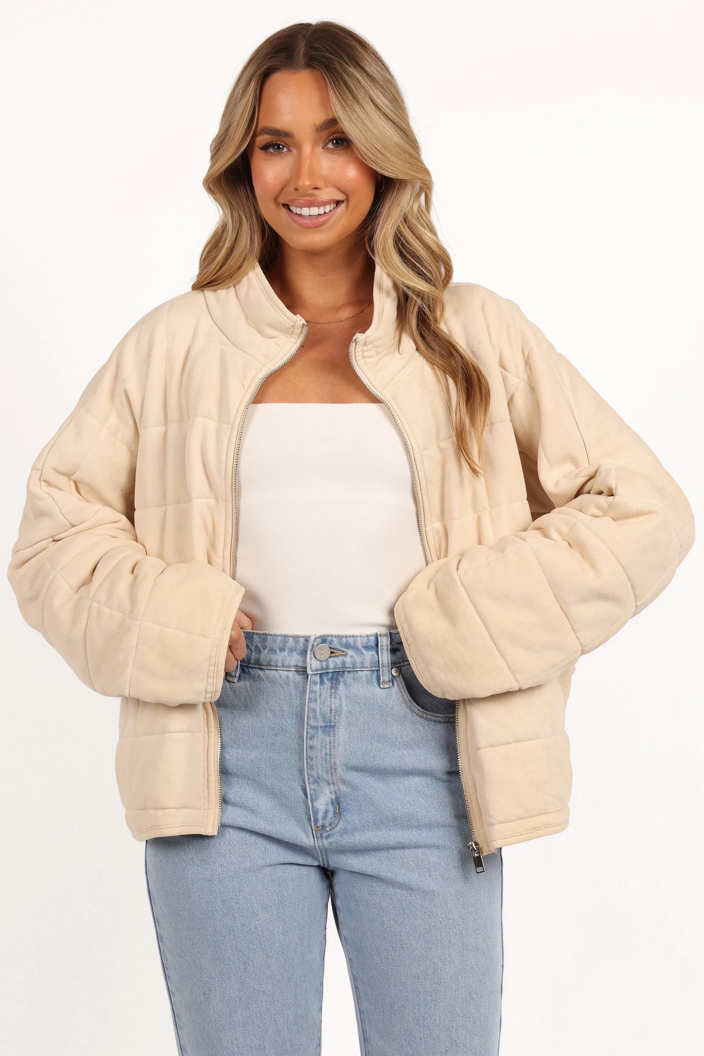 Alegra Quilted Jacket - Cream sold by Petal & Pup product image thumbnail 2