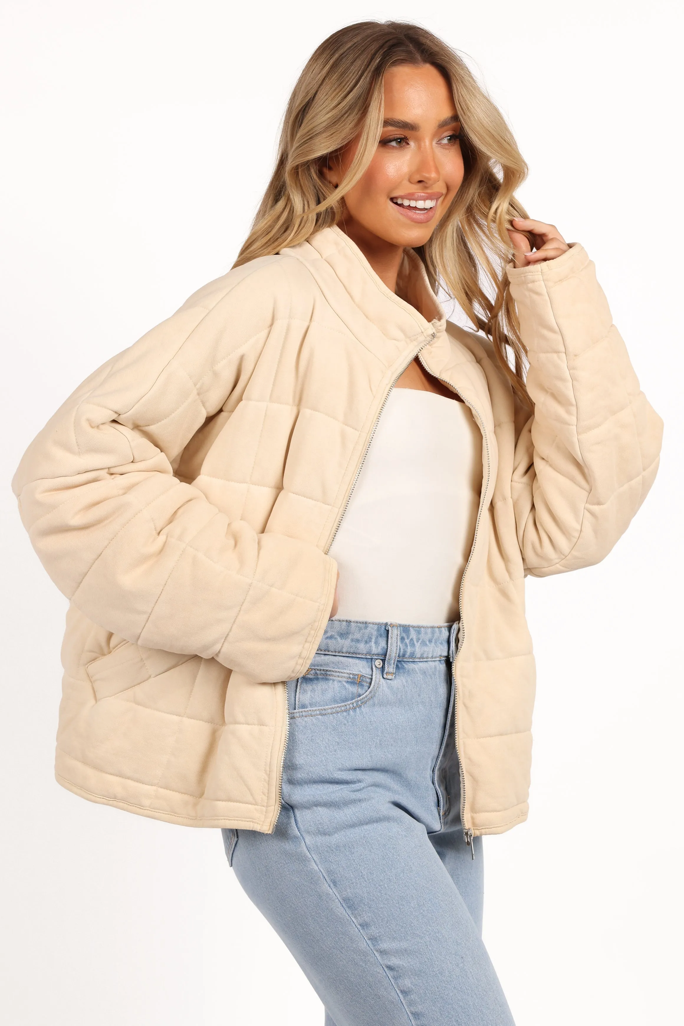 Alegra Quilted Jacket - Cream sold by Petal & Pup product image thumbnail 5