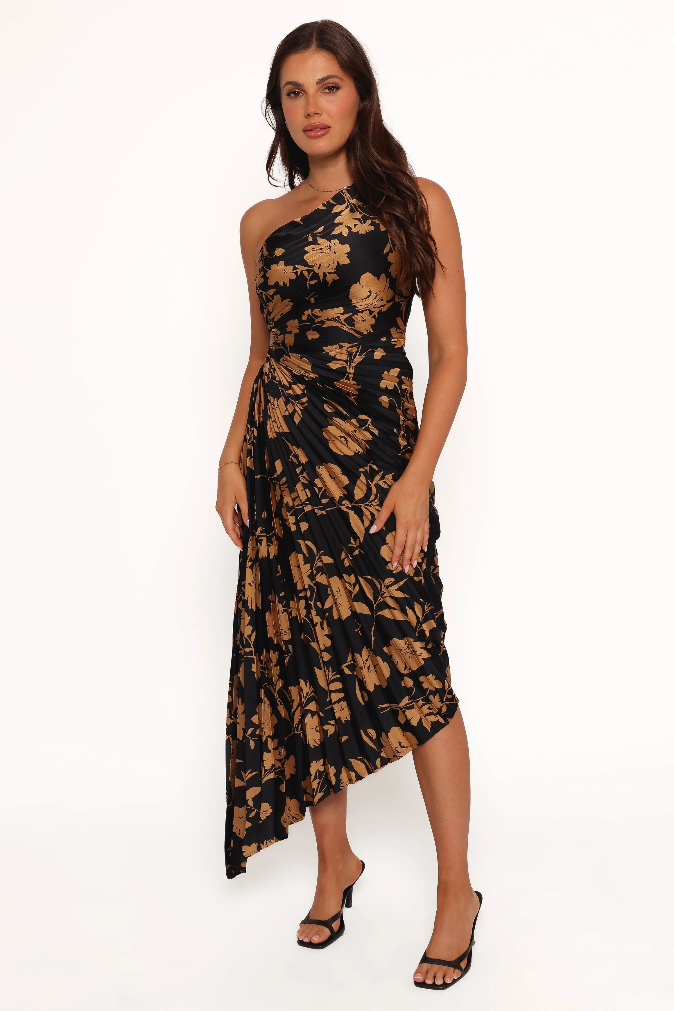 Kleo One Shoulder Maxi Dress - Black/Gold sold by Petal & Pup product image thumbnail 2