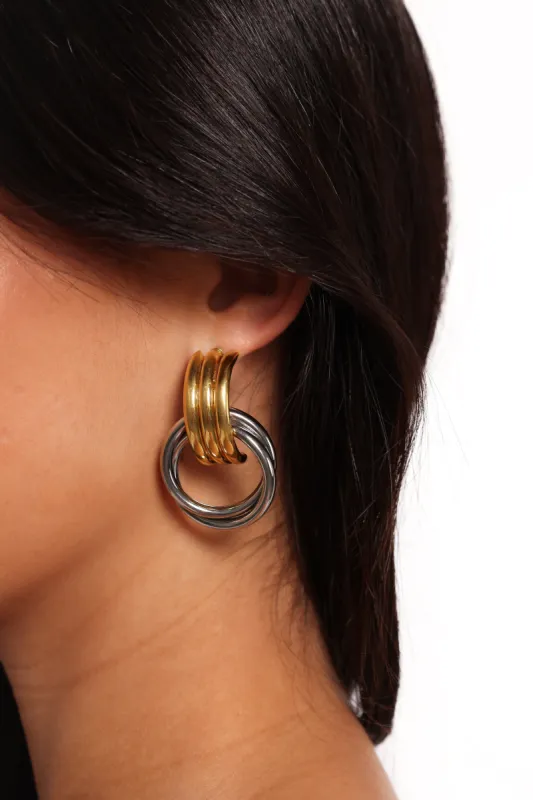 Cyra Earrings - Gold/Silver sold by Petal & Pup