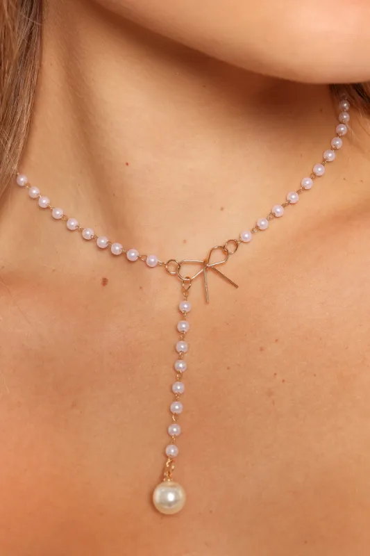 Aldo Bow Necklace - Pearl sold by Petal & Pup