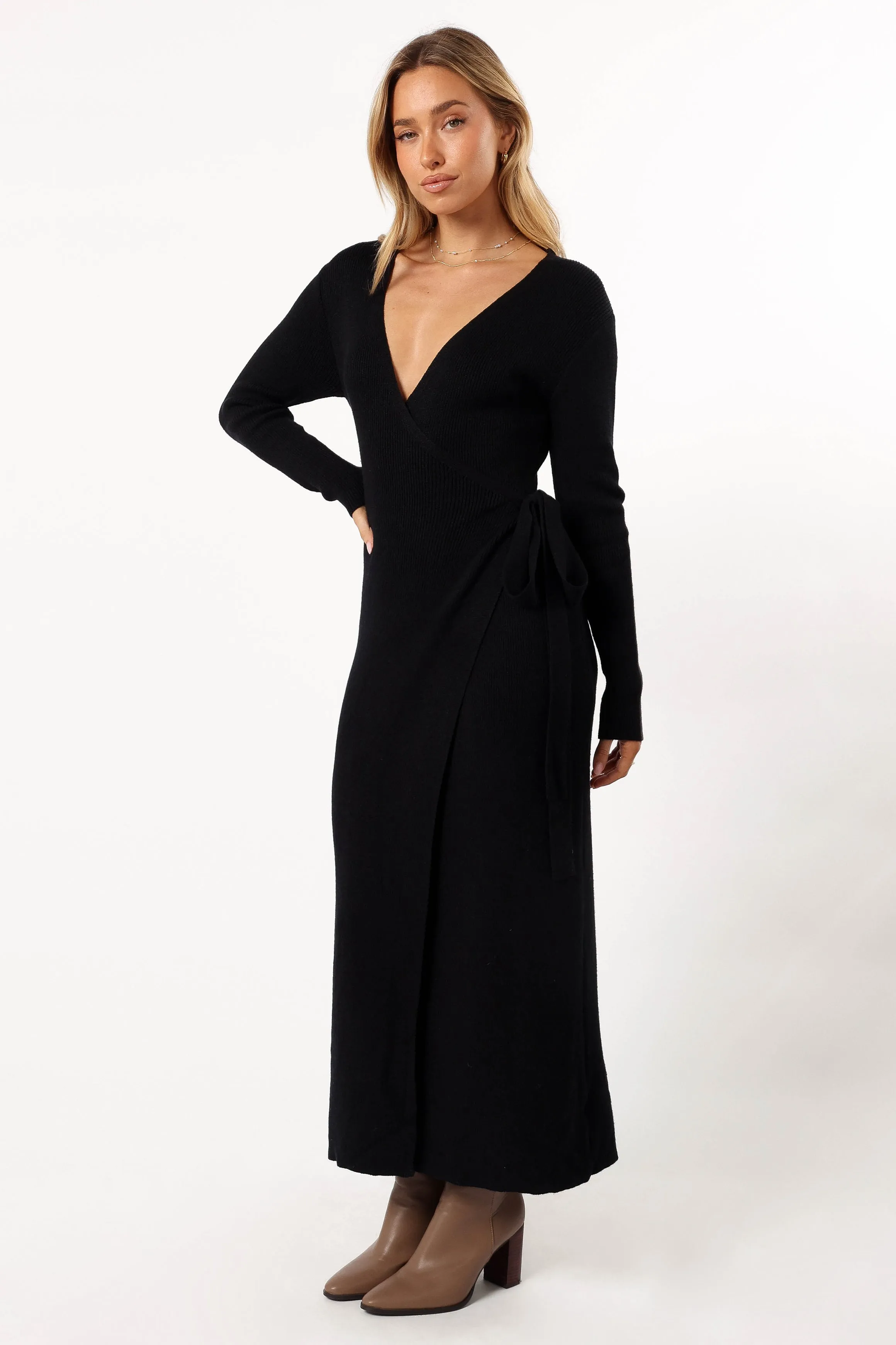 Kellan Wrap Midi Dress - Black sold by Petal & Pup product image thumbnail 4