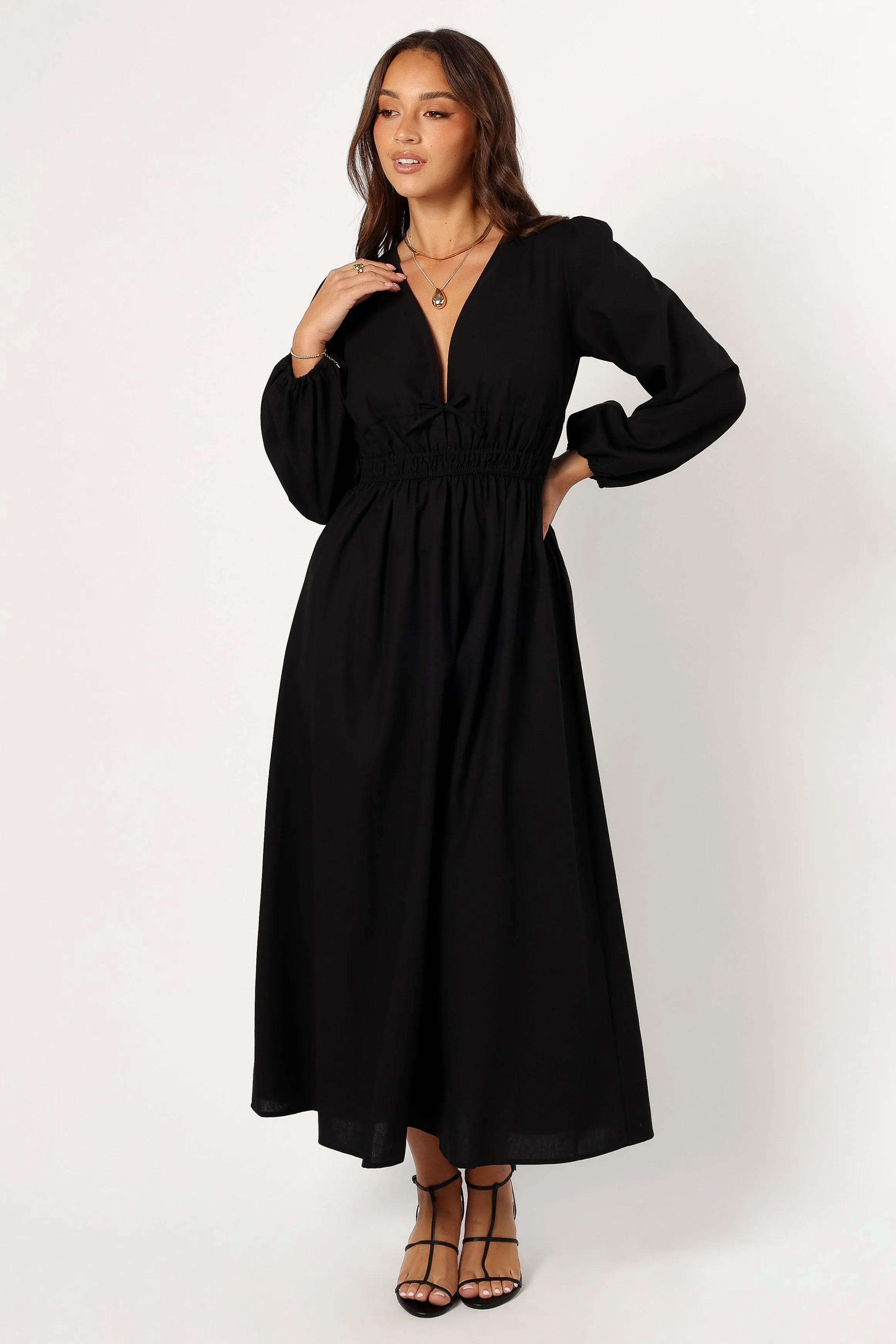 Cece Long Sleeve Maxi Dress - Black sold by Petal & Pup product image thumbnail 2