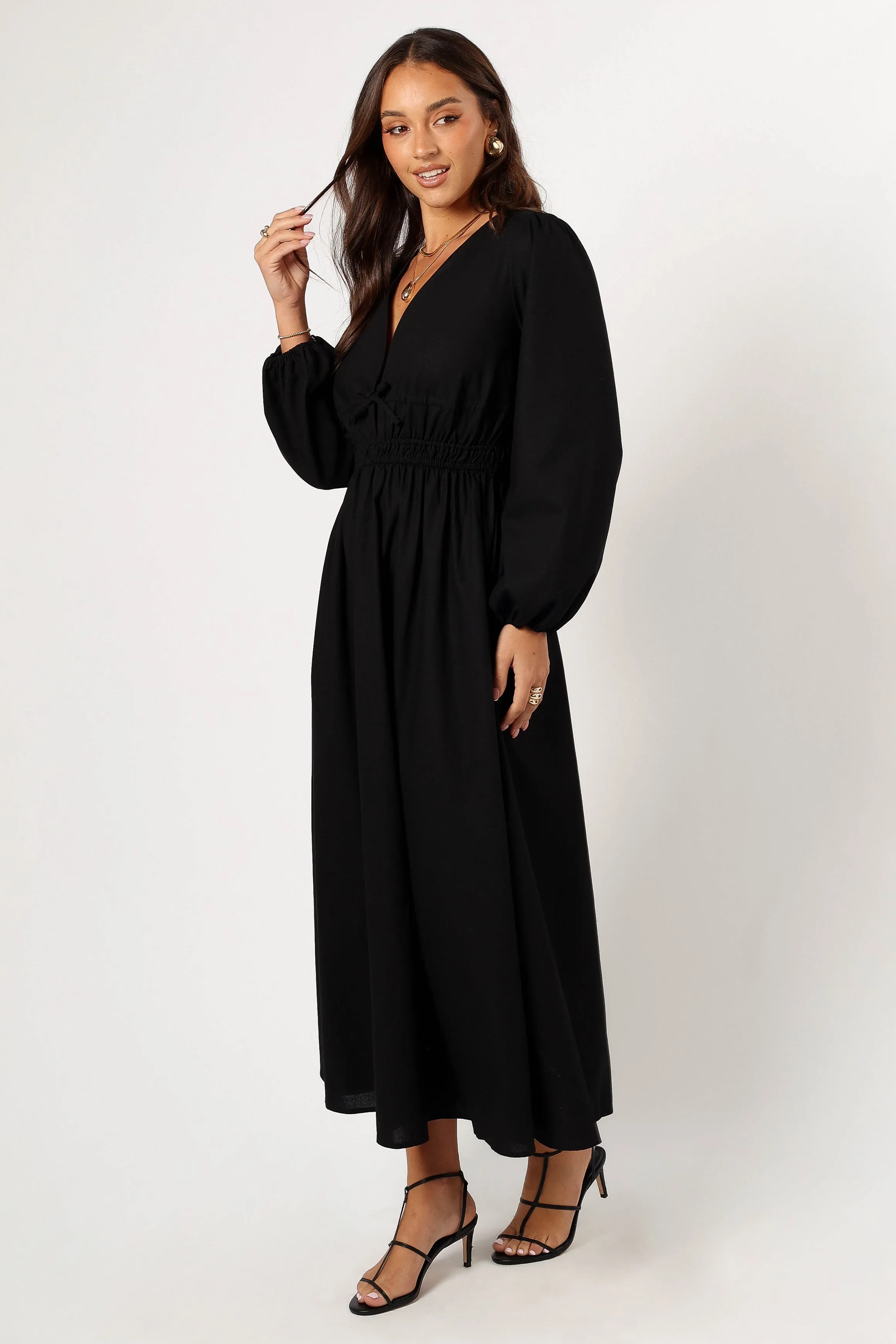 Cece Long Sleeve Maxi Dress - Black sold by Petal & Pup product image thumbnail 3