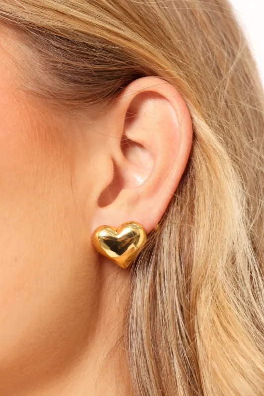 Kenny Heart Earrings - Gold sold by Petal & Pup