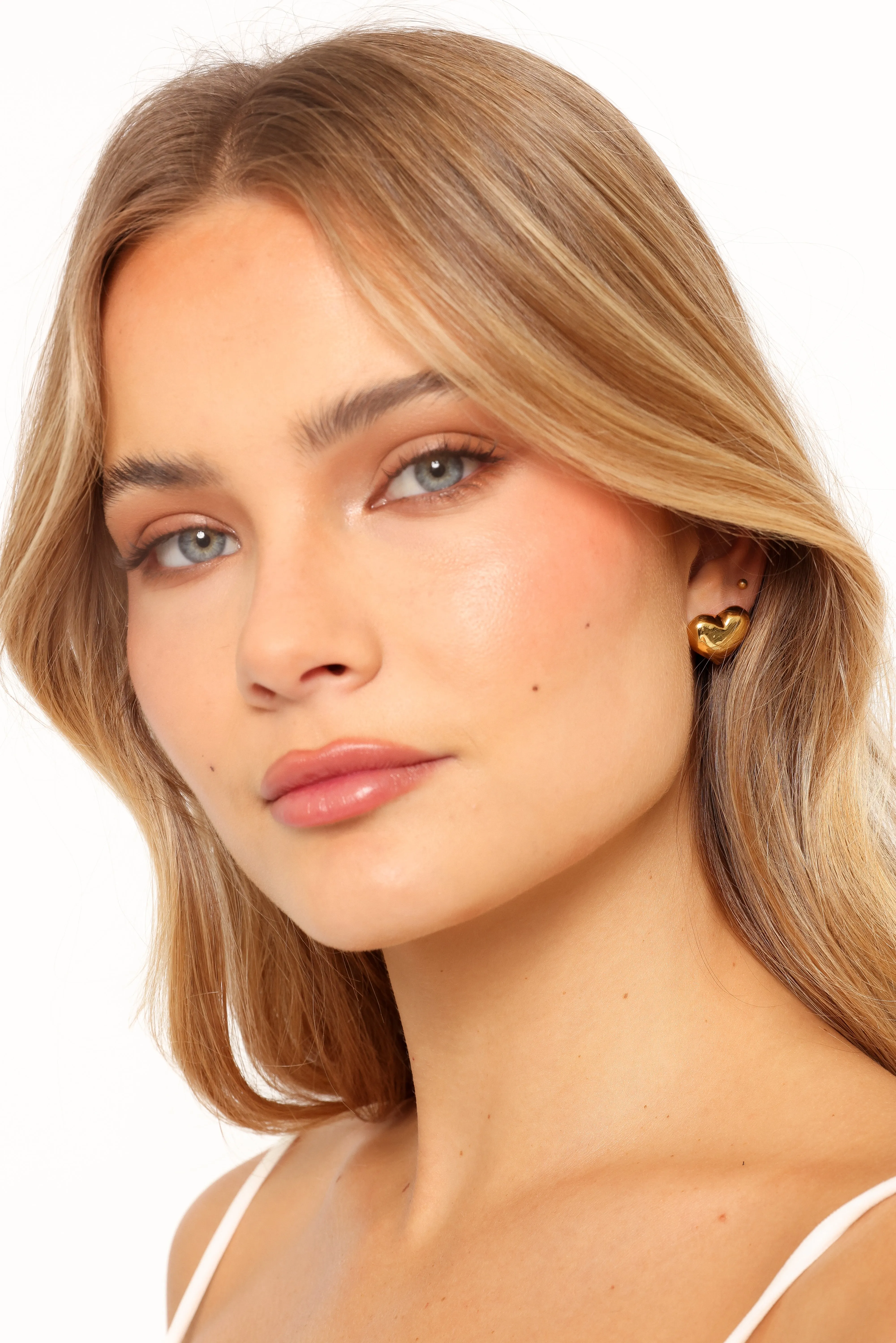 Kenny Heart Earrings - Gold sold by Petal & Pup product image thumbnail 2