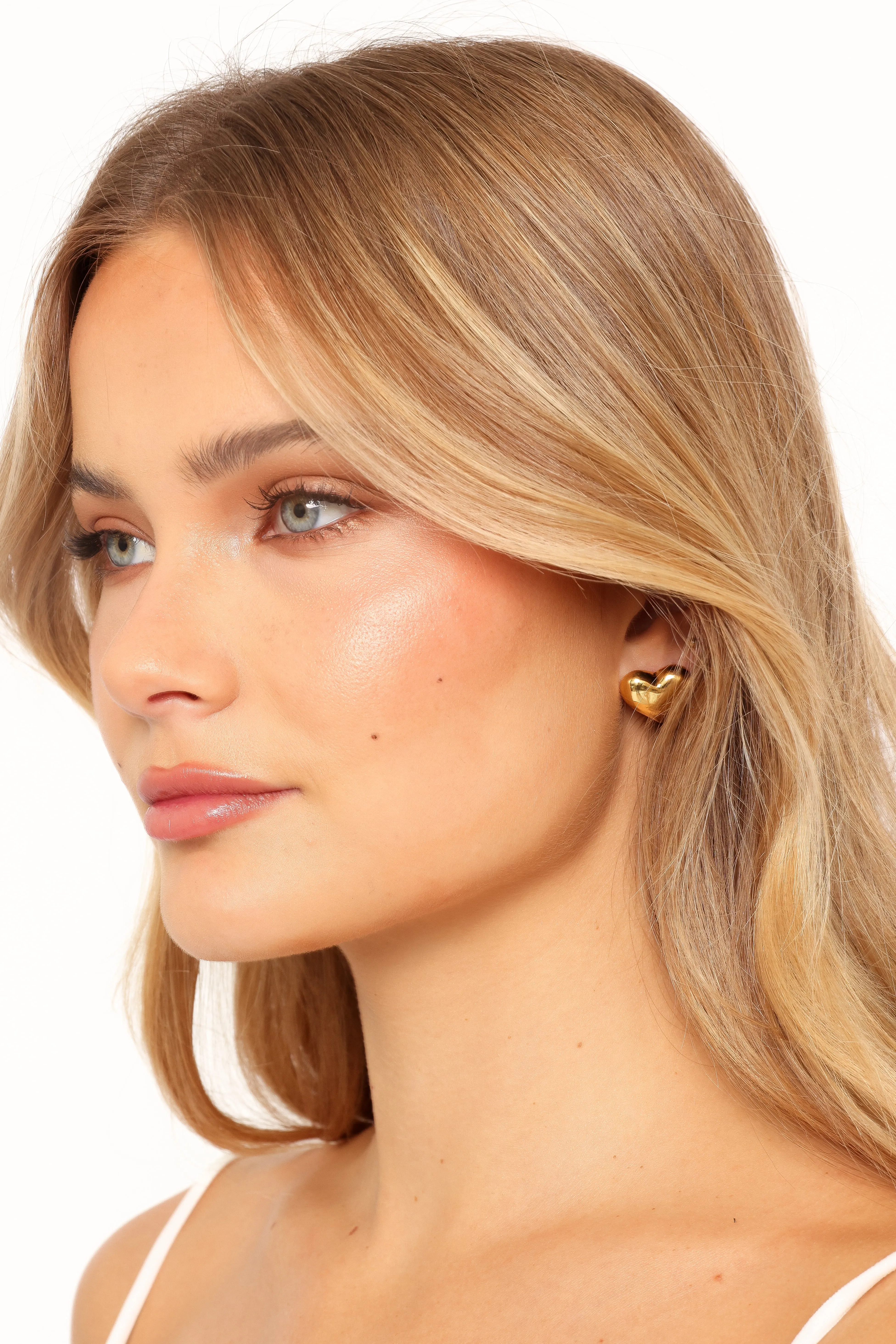 Kenny Heart Earrings - Gold sold by Petal & Pup product image thumbnail 4