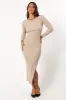Ainsley Long Sleeve Midi Dress - Nude sold by Petal & Pup