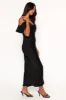 Reyna Off Shoulder Maxi Dress - Black sold by Petal & Pup