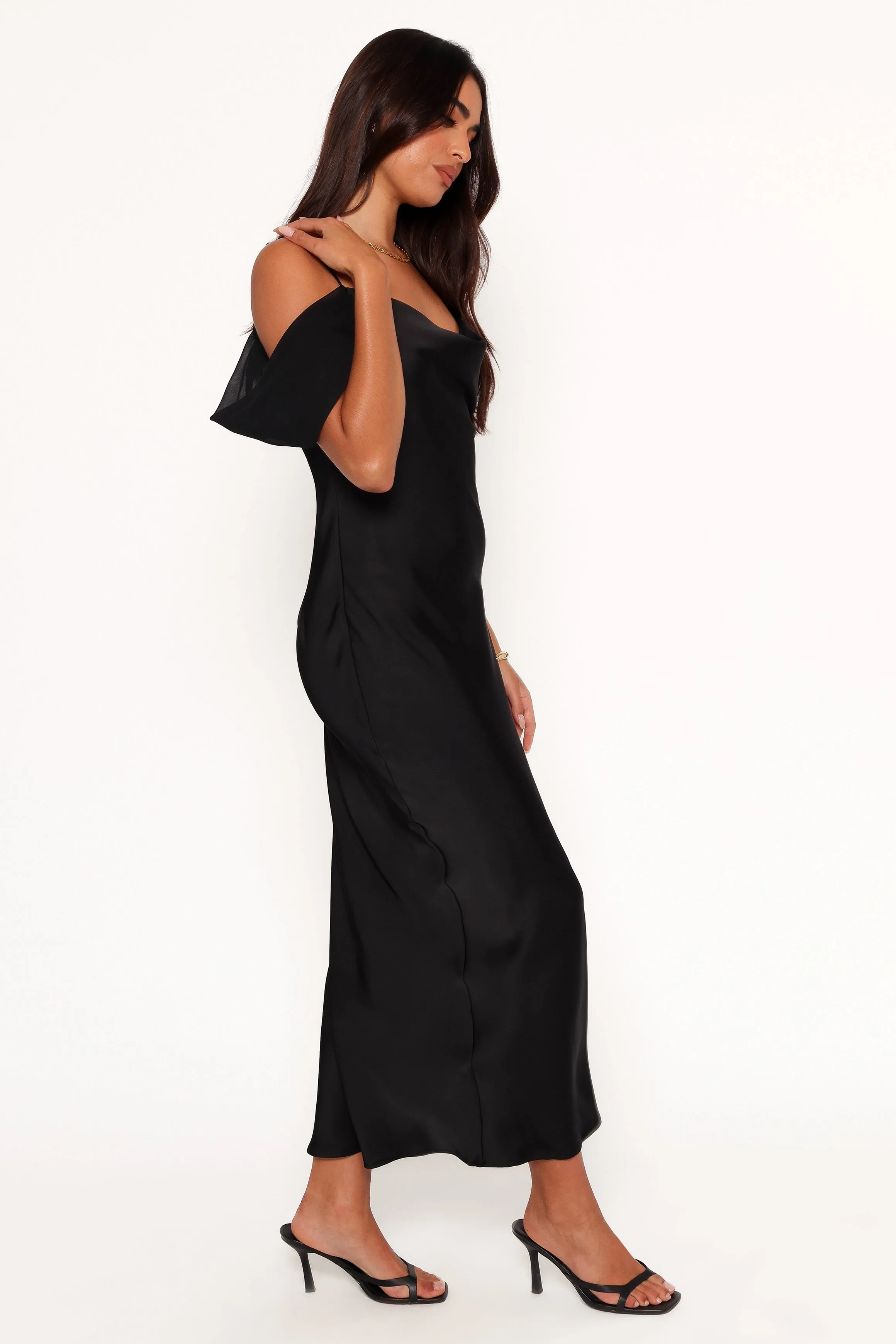 Reyna Off Shoulder Maxi Dress - Black sold by Petal & Pup product image thumbnail 5