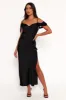 Reyna Off Shoulder Maxi Dress - Black sold by Petal & Pup