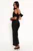 Reyna Off Shoulder Maxi Dress - Black sold by Petal & Pup