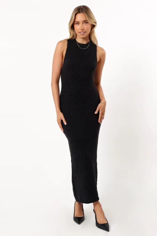 Liam Knit Midi Dress - Black sold by Petal & Pup