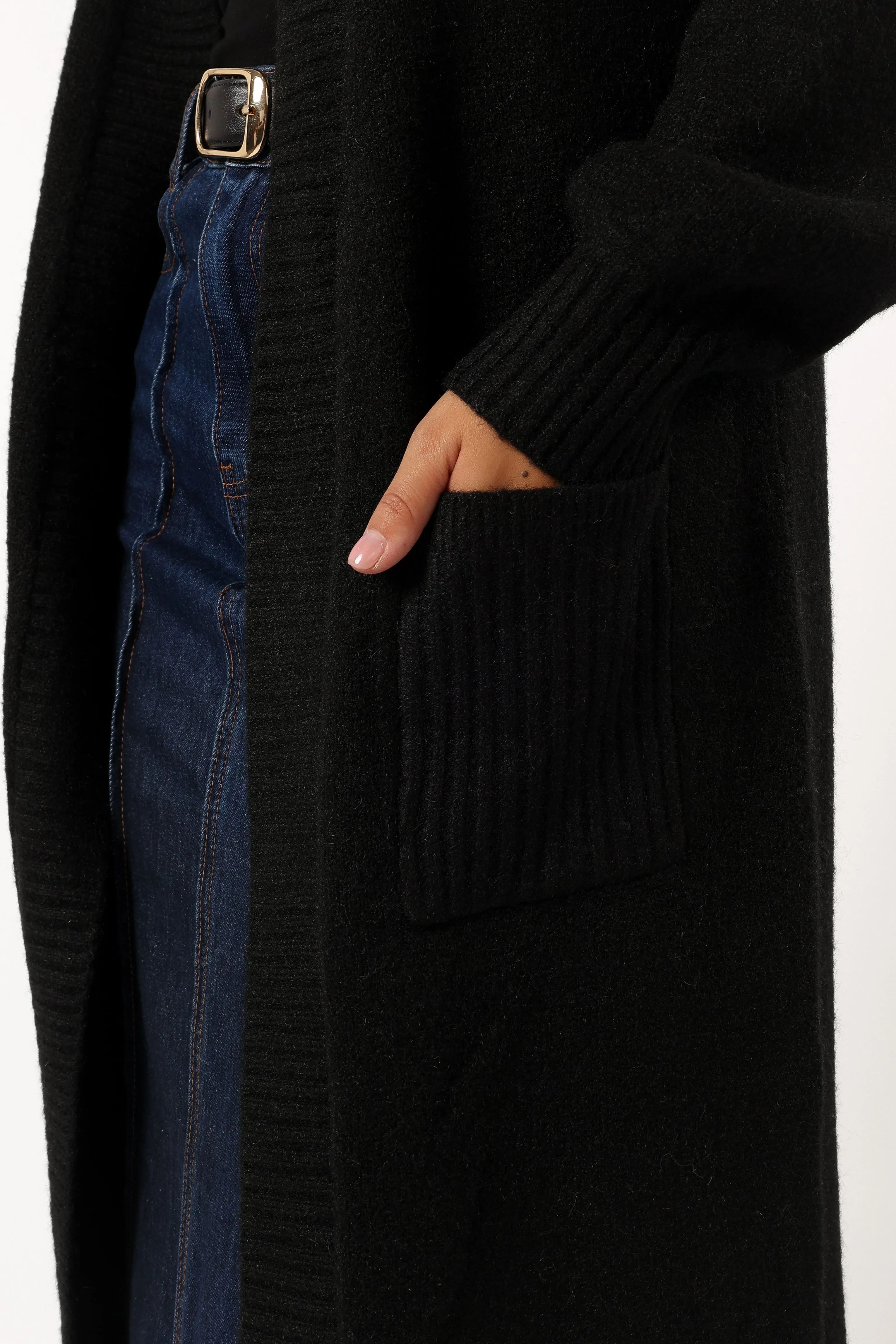 Nicolette Open Front Long Cardigan - Black sold by Petal & Pup product image thumbnail 5