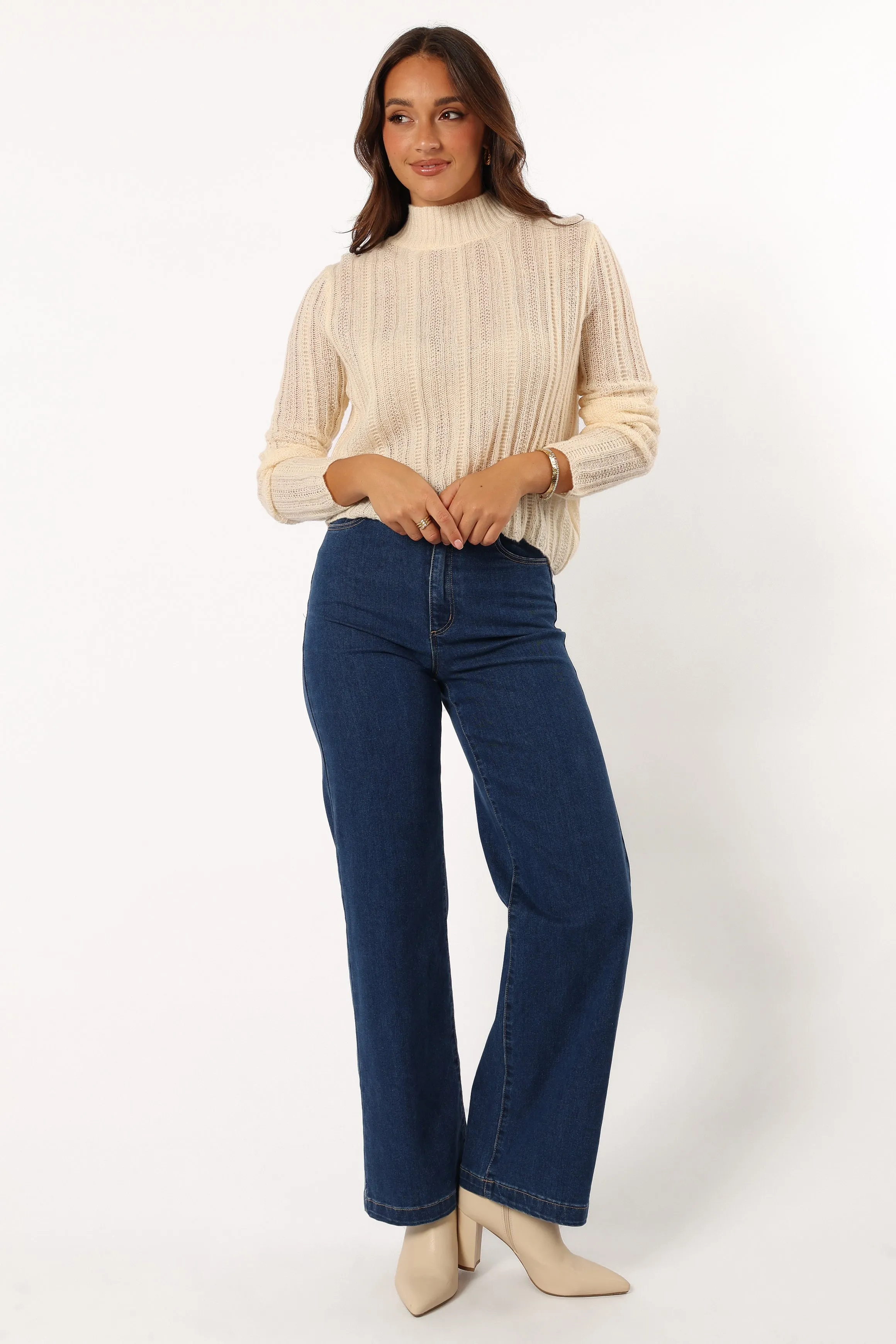 Wynford Scallop Edge Knit Sweater - Cream sold by Petal & Pup product image thumbnail 2