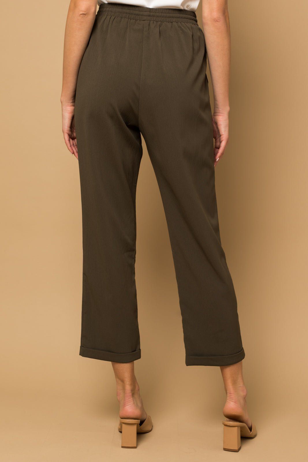 Leah High Waisted Pants - Dark Olive sold by Petal & Pup product image thumbnail 3